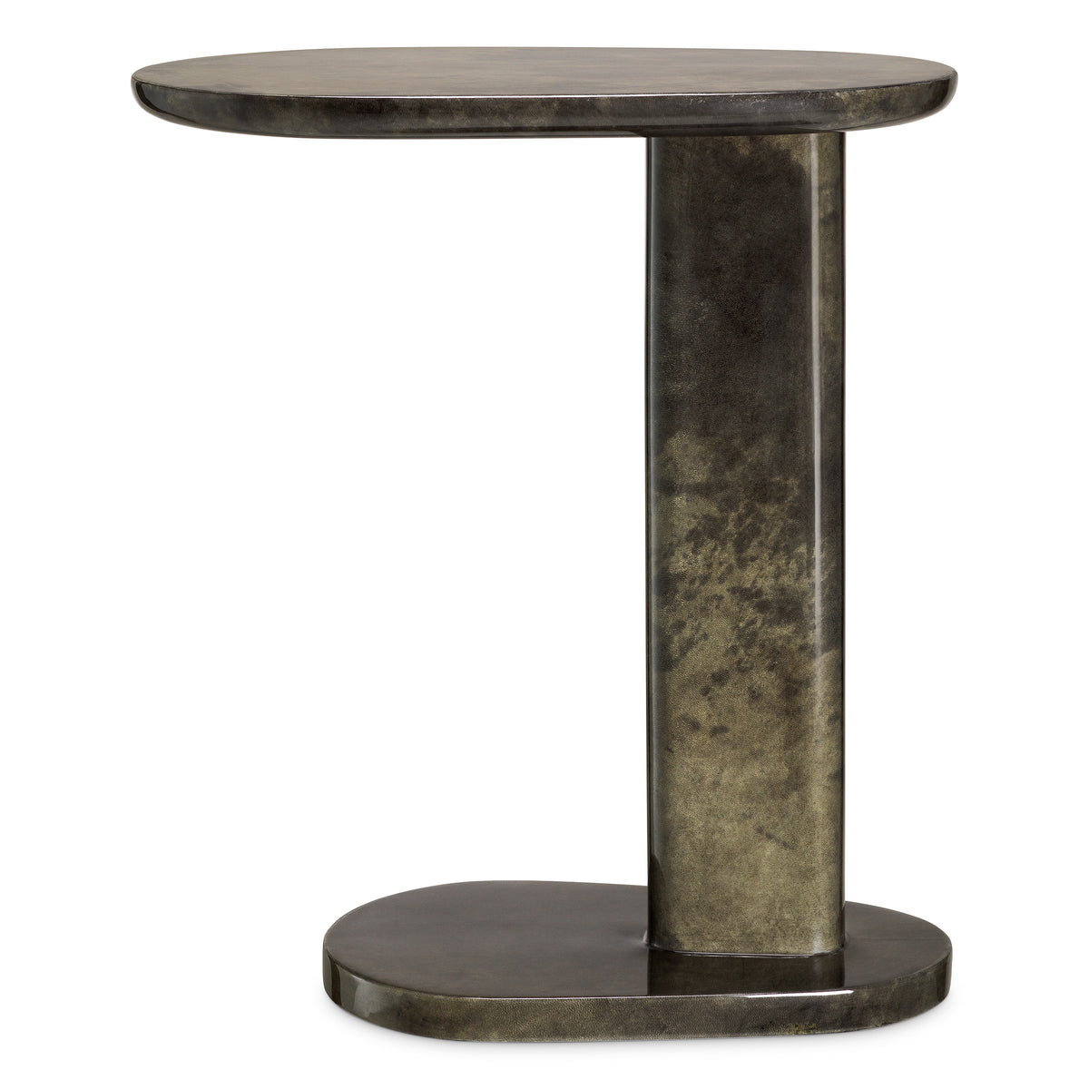 Table d'appoint design en marron leather | Eichholtz Manuel high
