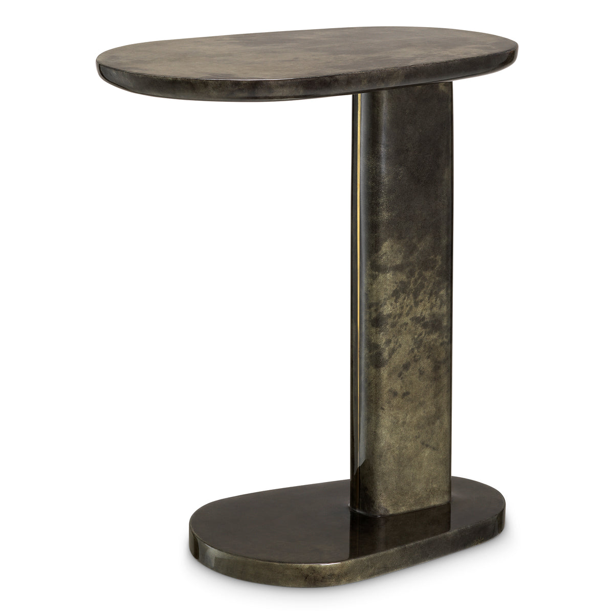 Table d'appoint design en marron leather | Eichholtz Manuel high