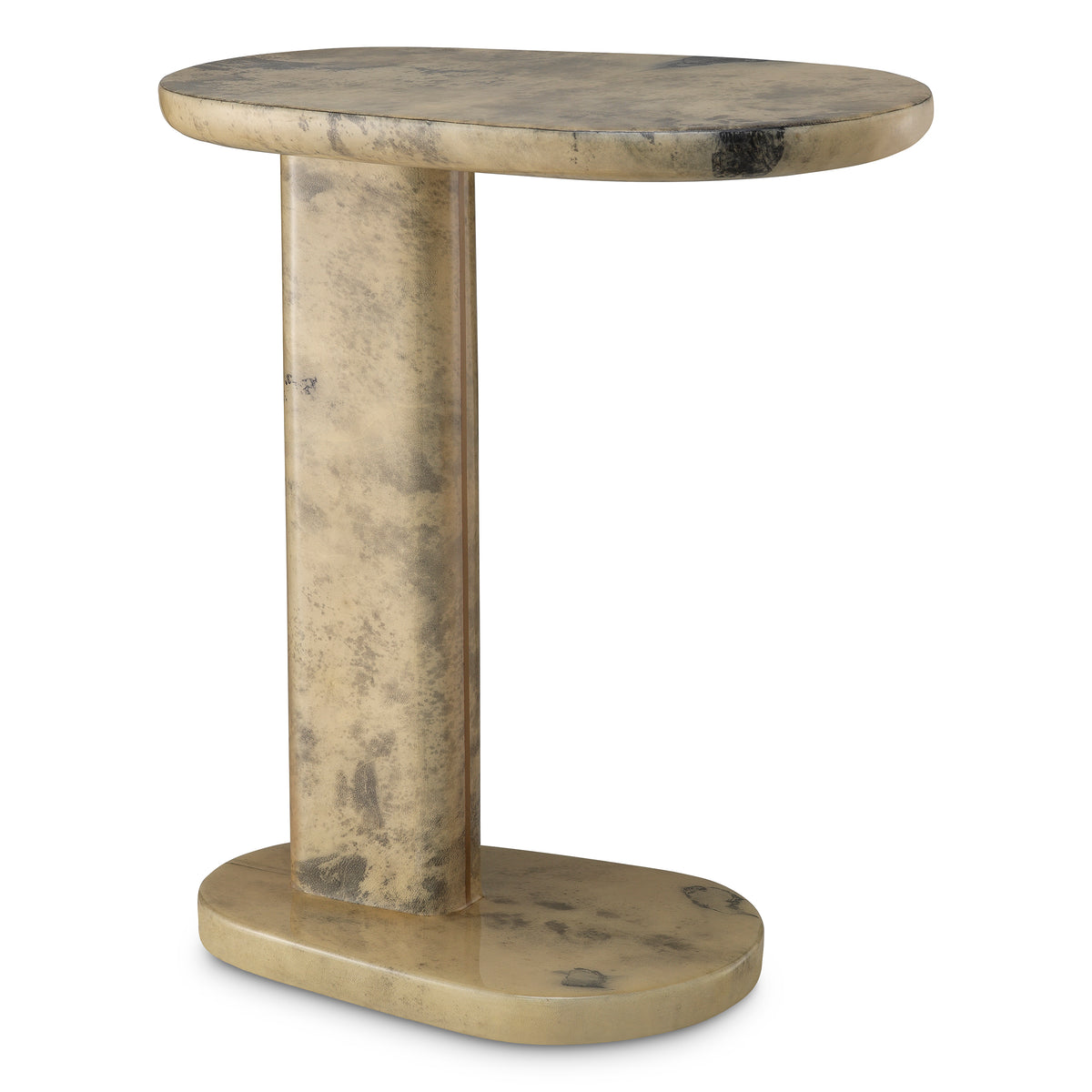 Table d'appoint design en crème leather | Eichholtz Manuel high