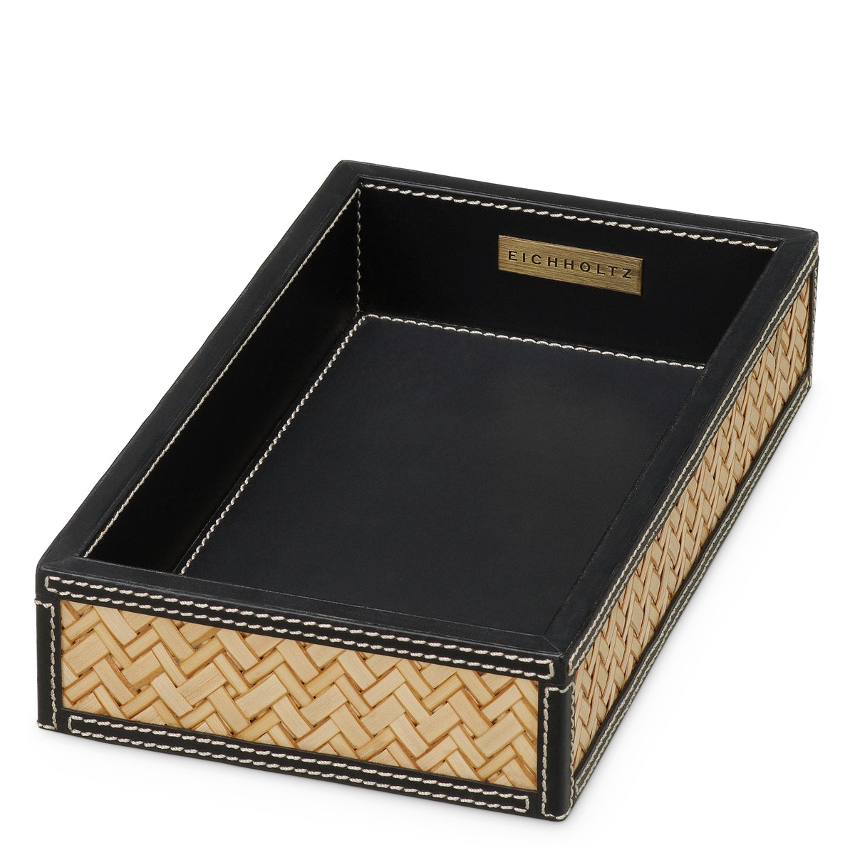 Accessoire décoratif luxe en noir leather | Eichholtz set Taos