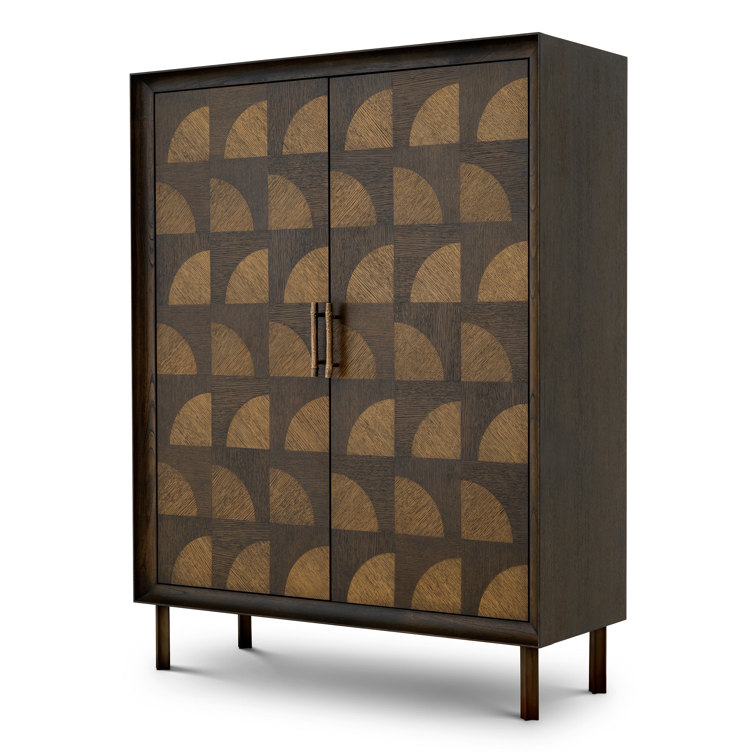 Vitrine design en anthracite marron oak veneer | Eichholtz Kumo