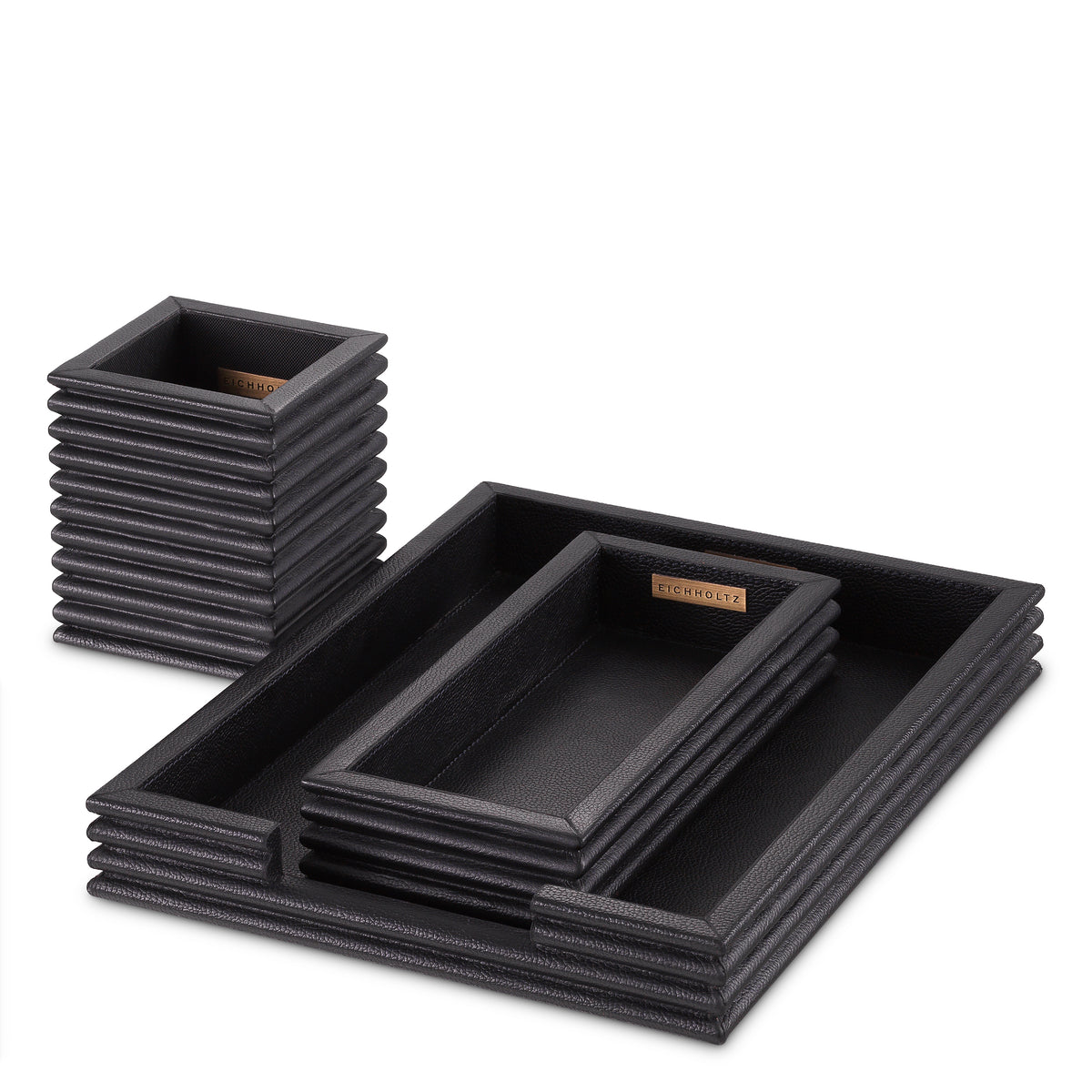 Accessoire décoratif luxe en noir leather | Eichholtz Elvane