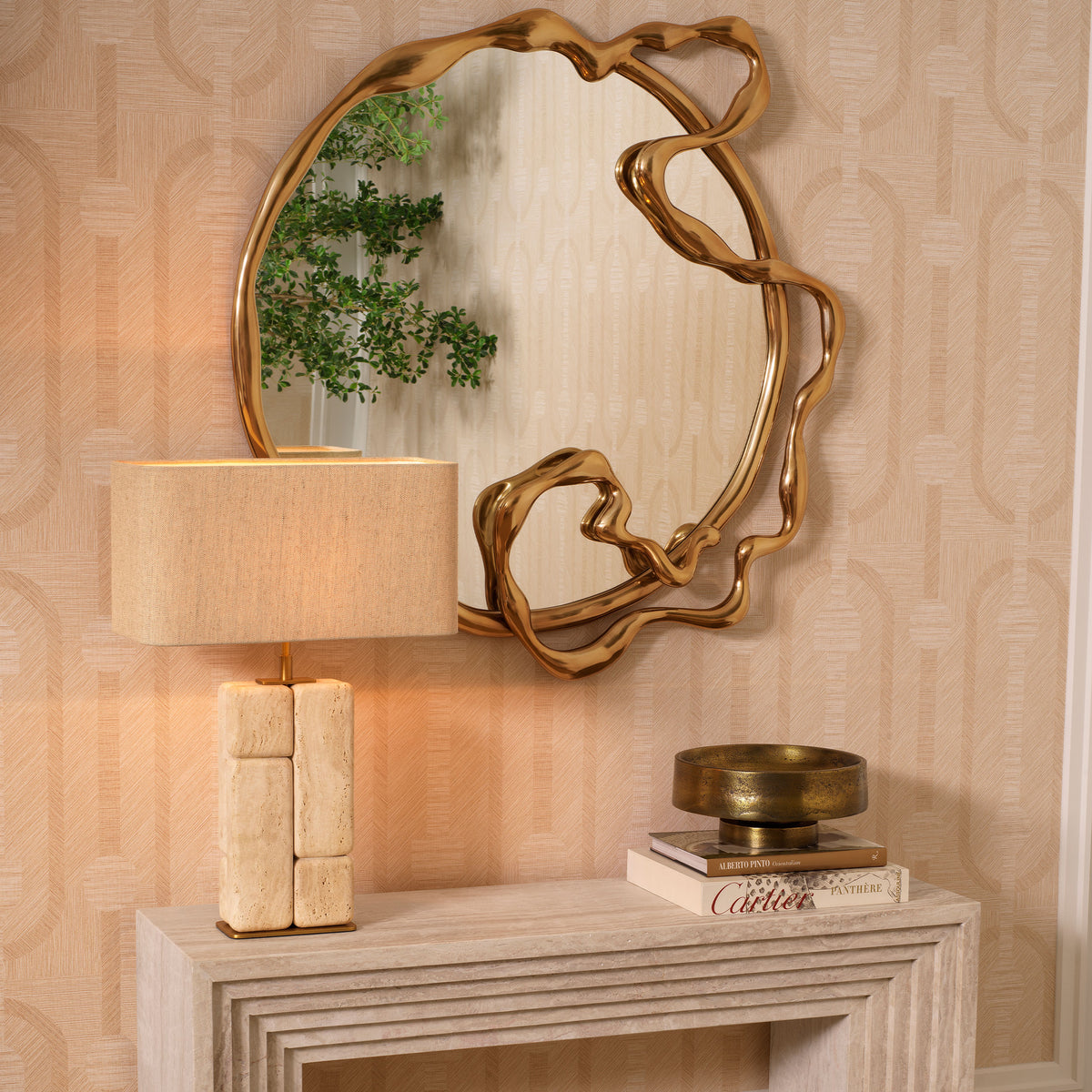 Miroir mural design en finition dorée | Eichholtz Jennings