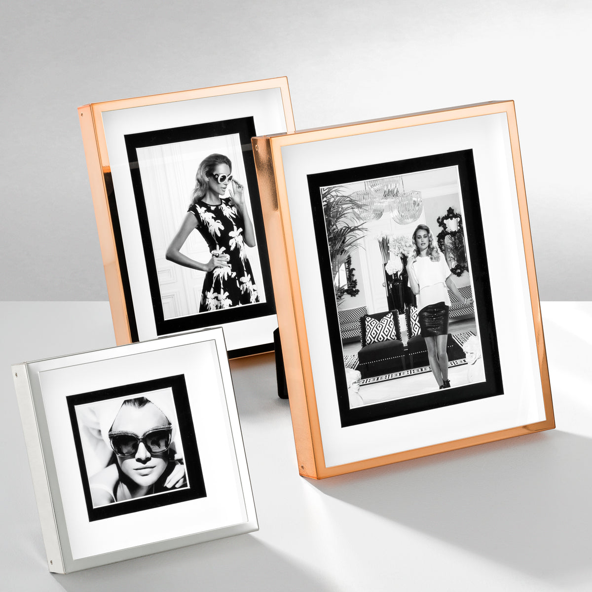 Cadre photo design luxe en finition or rose | Eichholtz Gramercy