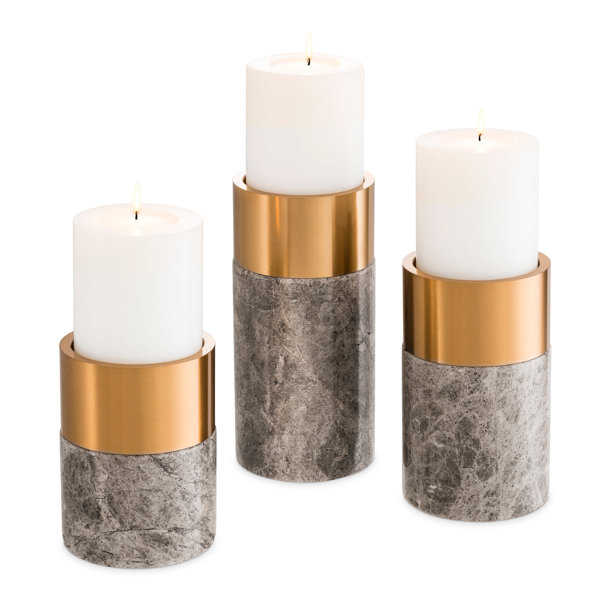 Porte-bougies design en gris marble | Eichholtz Sierra