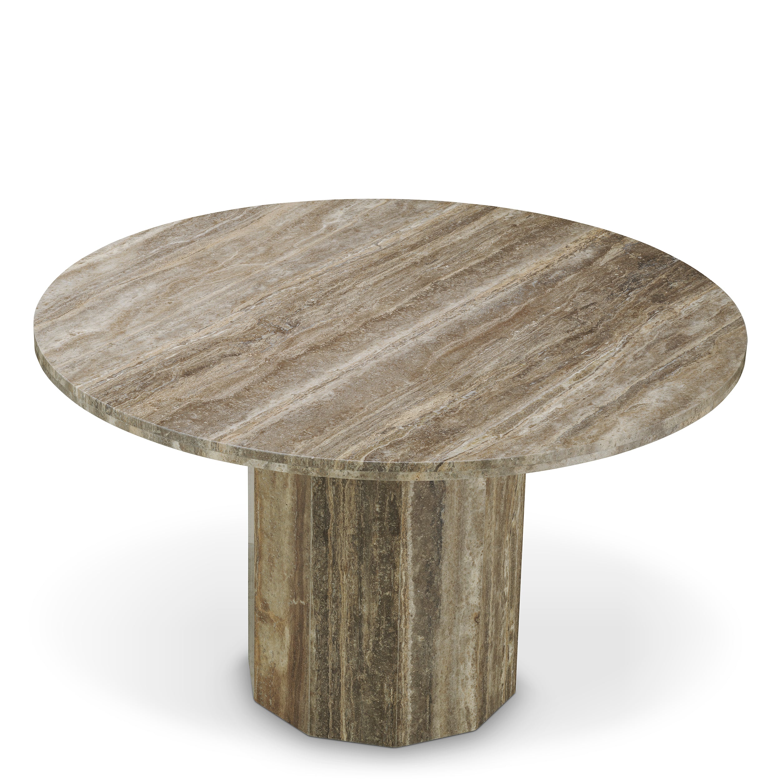 Table salle a manger design en silver travertine | Eichholtz Florence