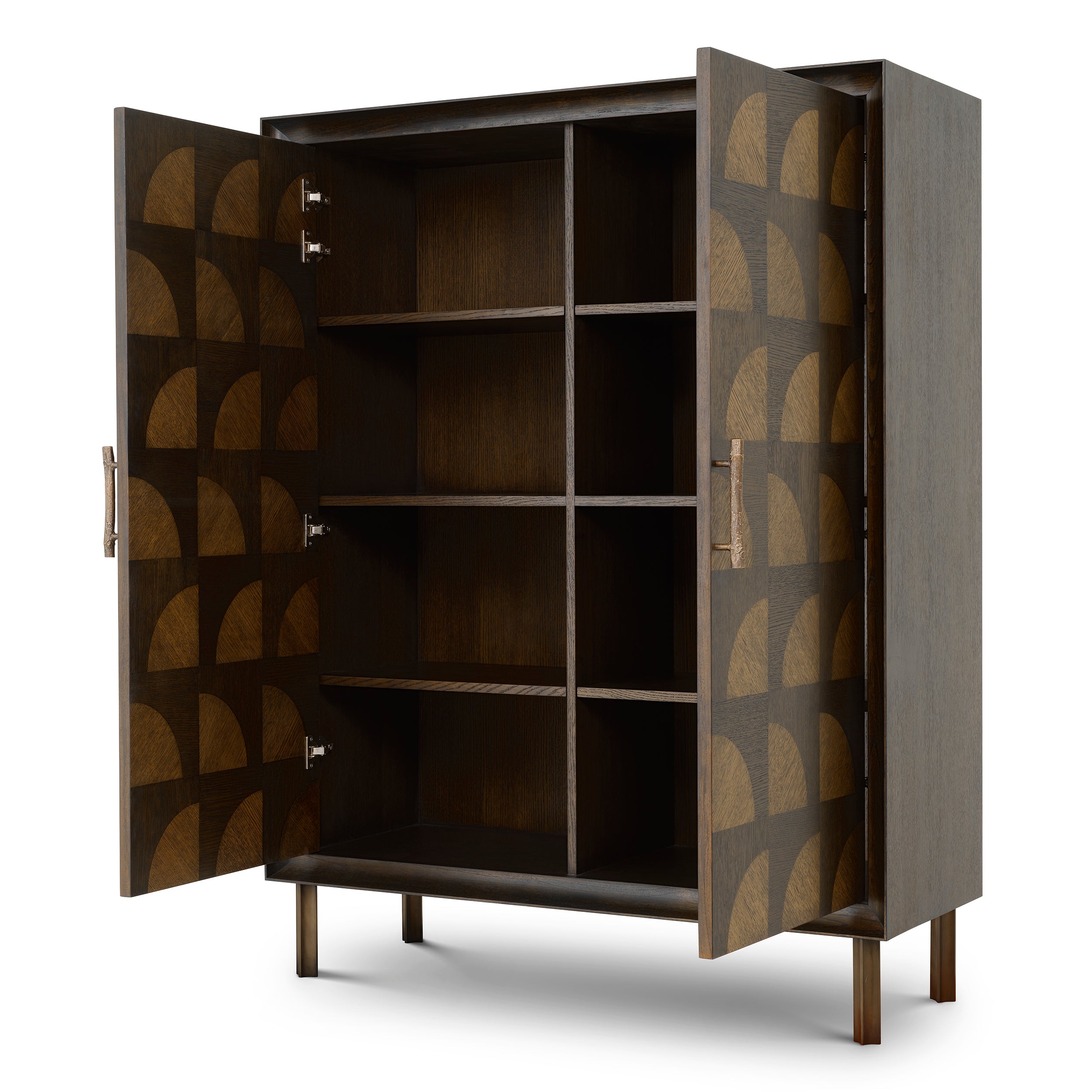 Vitrine design en anthracite marron oak veneer | Eichholtz Kumo