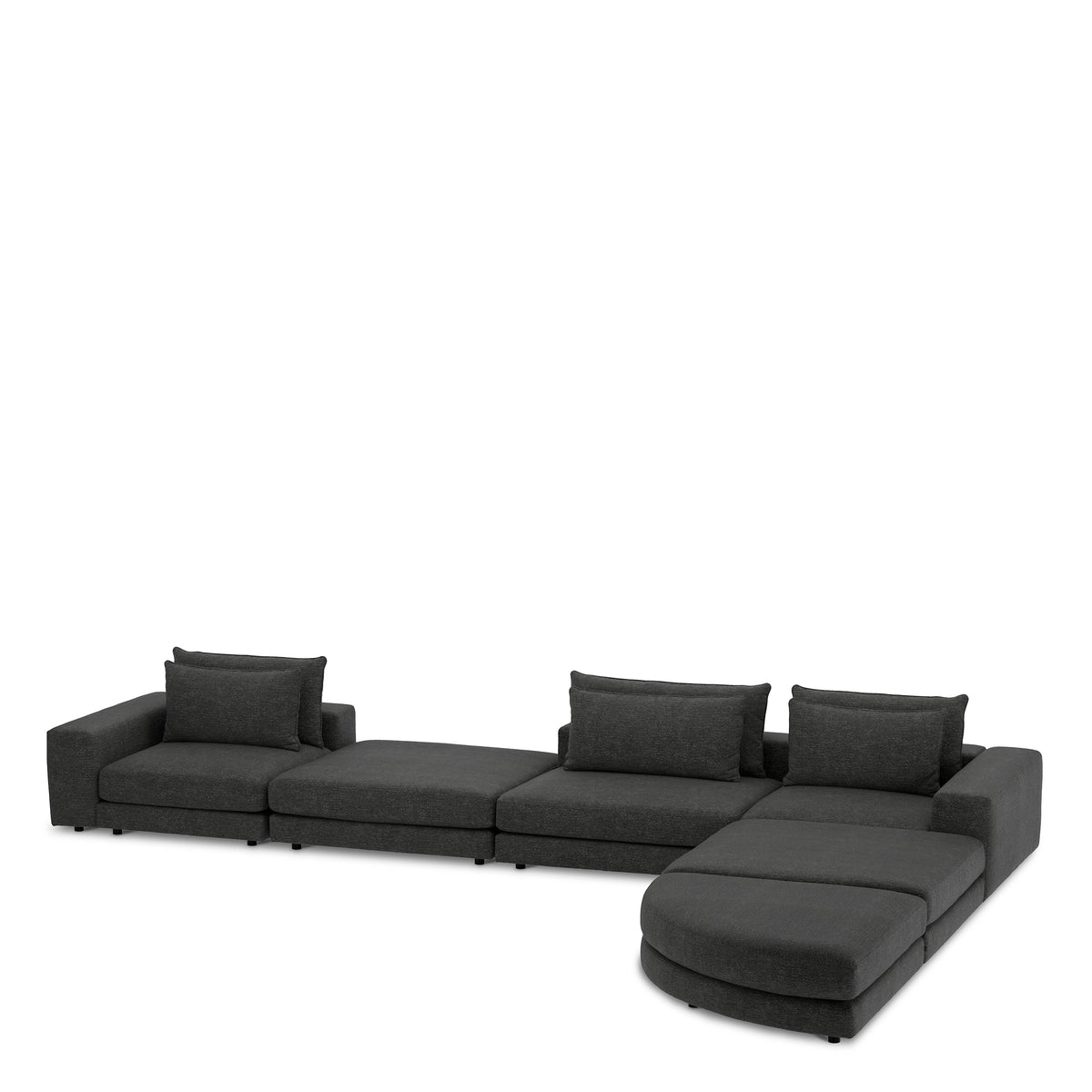 Canapé design haut de gamme en lurano anthracite | Eichholtz Club