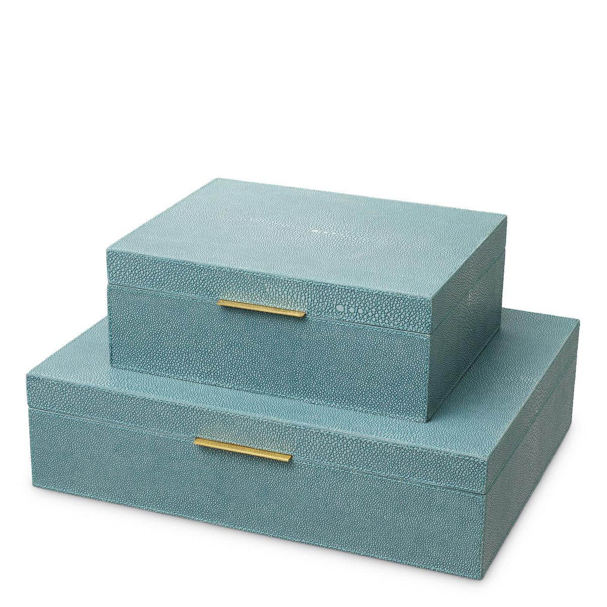 Boite décorative luxe en bleu faux shagreen | Eichholtz Box Menton
