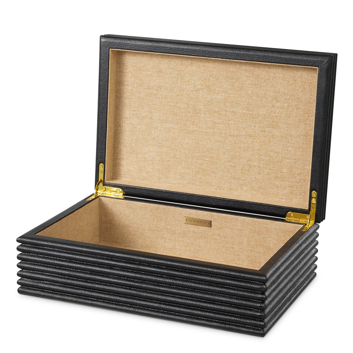 Boite décorative luxe en noir leather | Eichholtz Box Elvane
