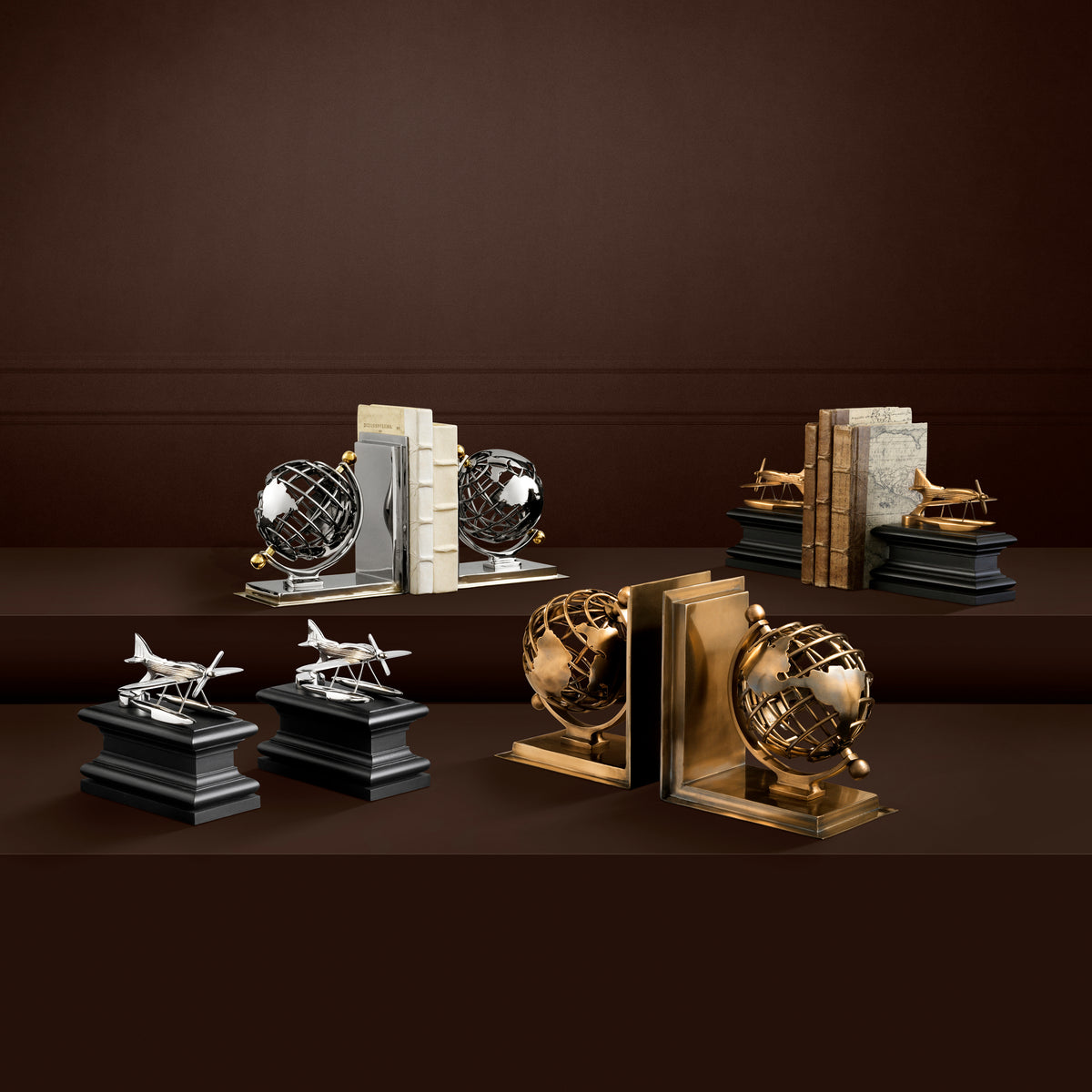 Serre-livres design en finition nickel | Eichholtz Bookend