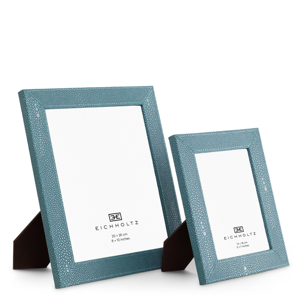 Cadre photo design luxe en bleu faux shagreen | Eichholtz Scaleo faux