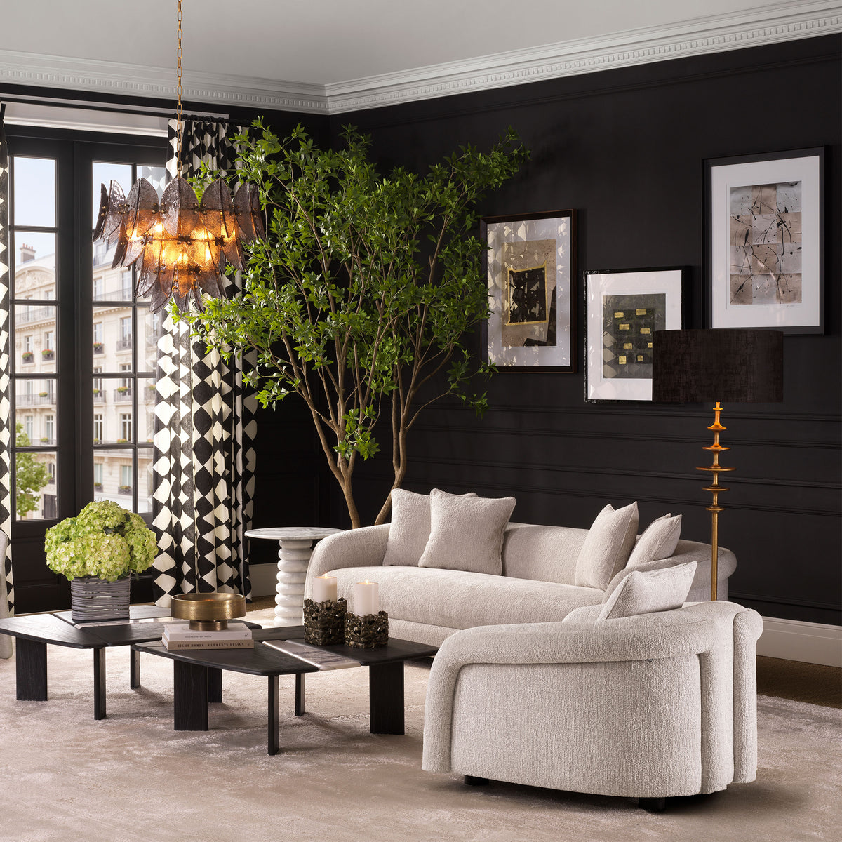 Lampadaire design en finition laiton vintage | Eichholtz Rosetti