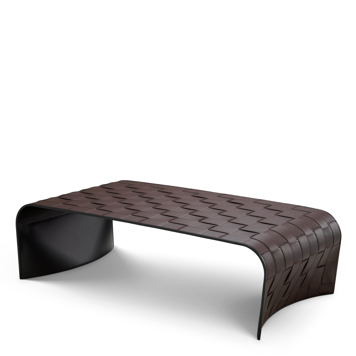 Table basse design en dark marron faux leather | Eichholtz Marcello