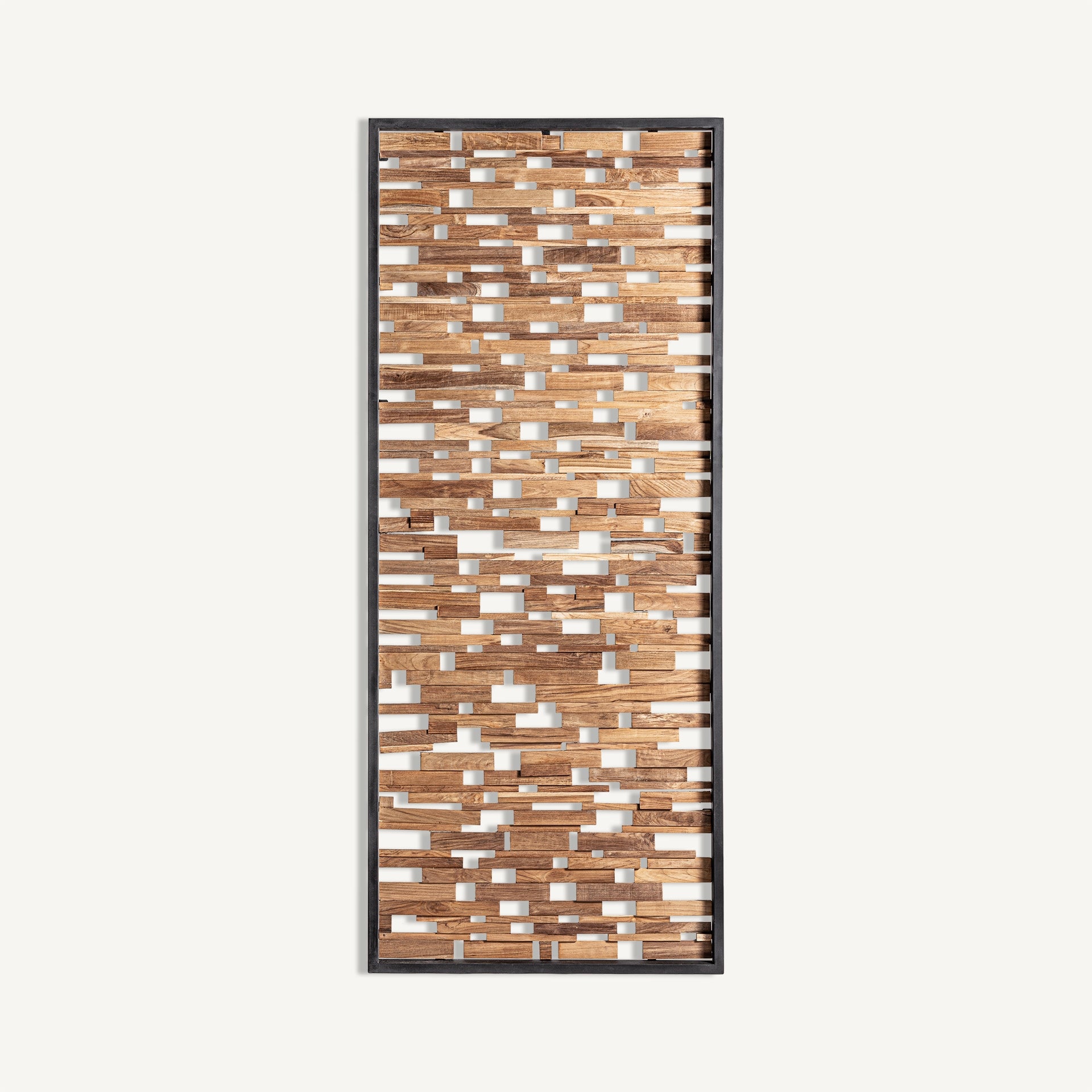 Panneau décoratif teck noir et fer naturel | VICAL | REMO-HOME, mobilier design et décoration d'intérieur