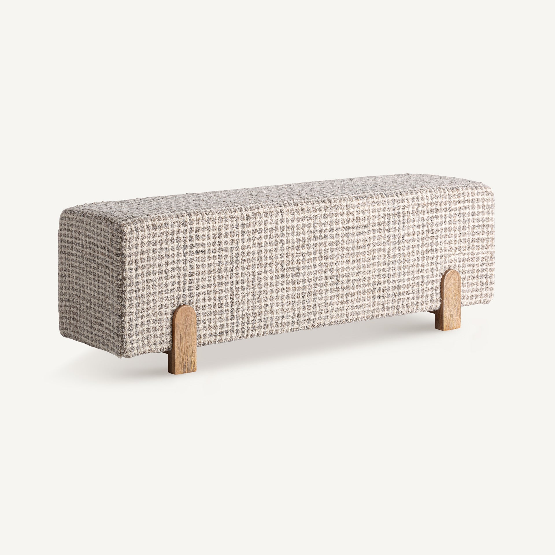 Pied de lit banc tissé naturel et bois noir | VICAL Beccles | REMO-HOME, mobilier design et décoration d'intérieur