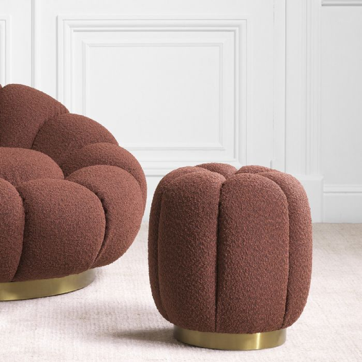 Pouf bouclé rouge | Eichholtz Orchanic | REMO-HOME, mobilier et décoration d'intérieur