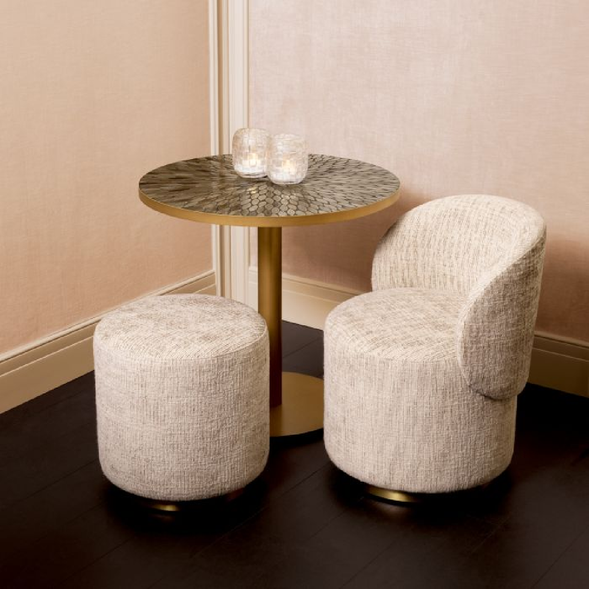 Pouf en tissu beige | Eichholtz Greer | REMO-HOME, mobilier et décoration d'intérieur