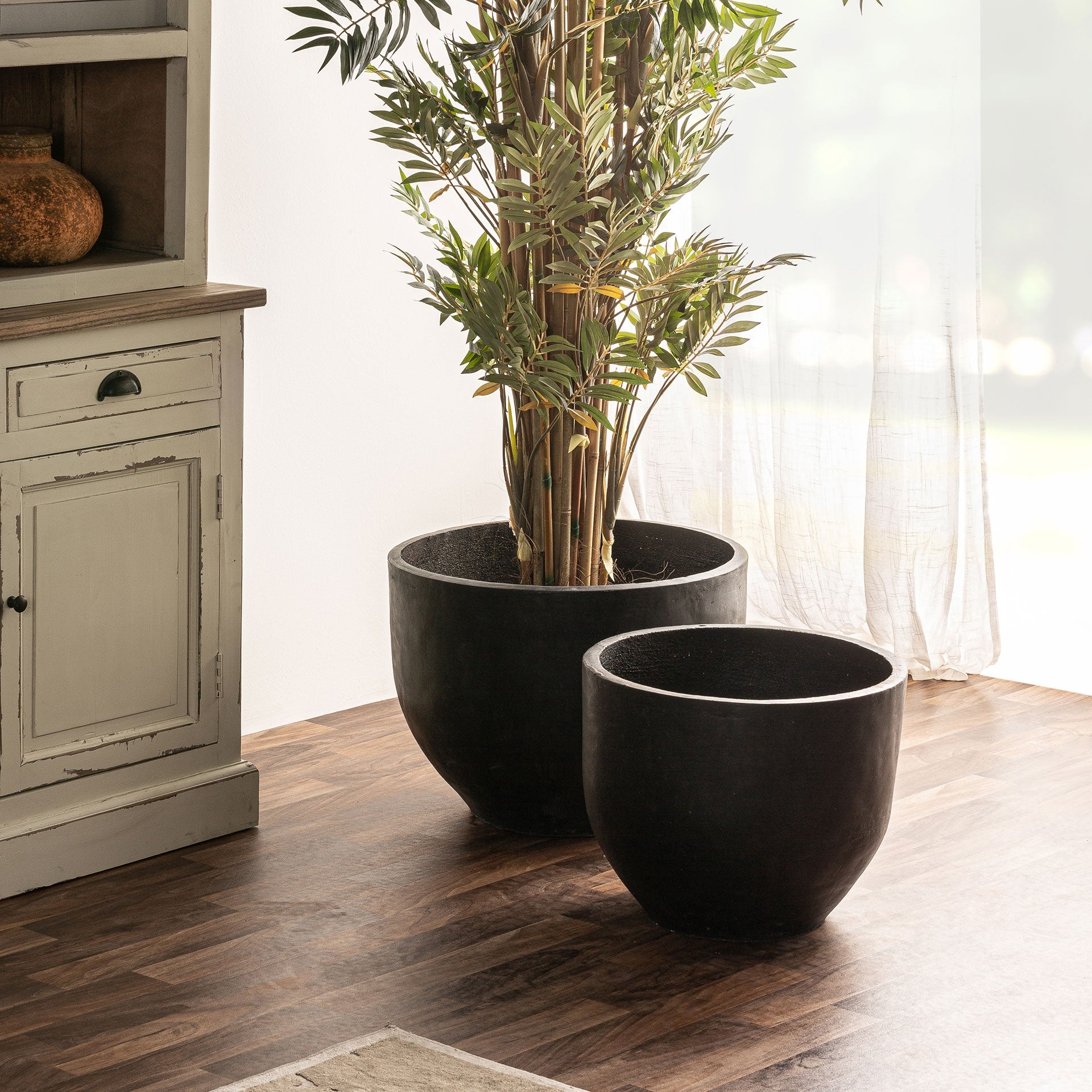 Set de 2 jardinières contemporain terre cuite noire mate | VICAL Blaghe | REMO-HOME, mobilier design et décoration d'intérieur