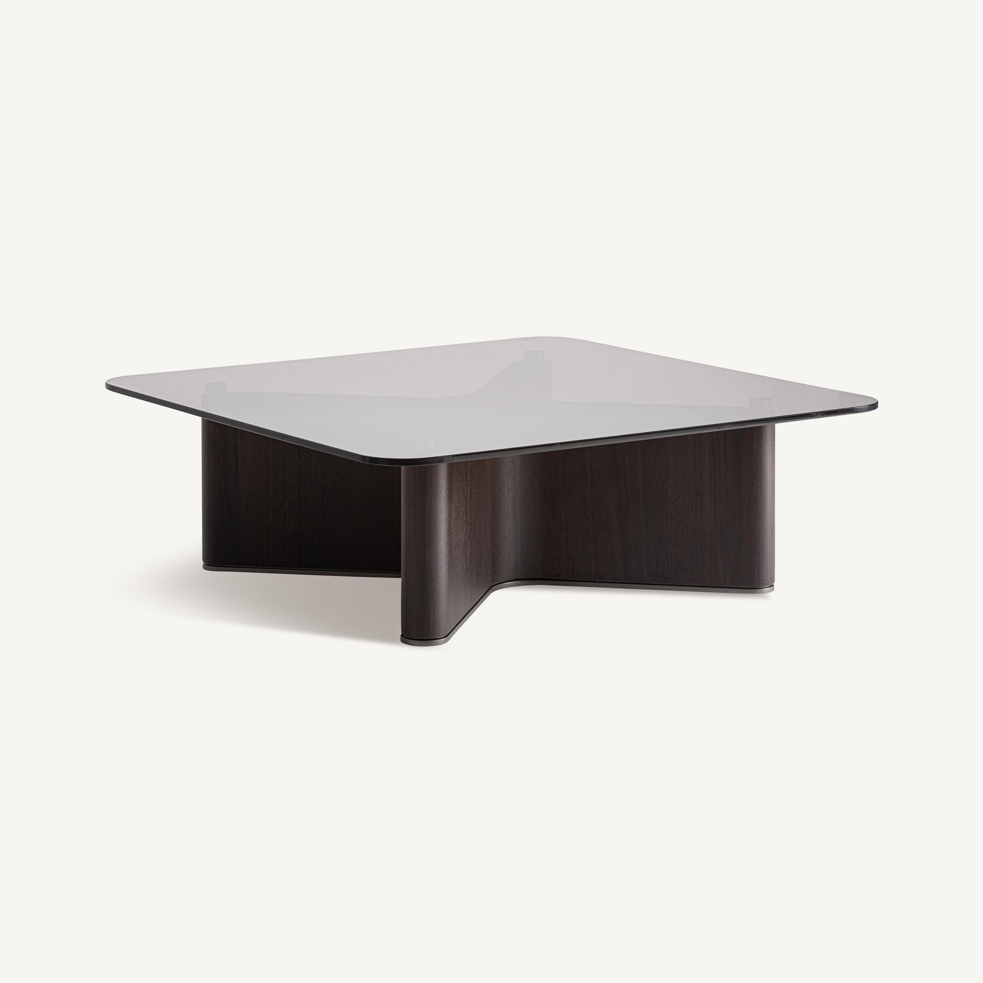 Table basse caree bois frêne noir et verre fumé 33cm | VICAL Bransby | REMO-HOME, mobilier design et décoration d'intérieur