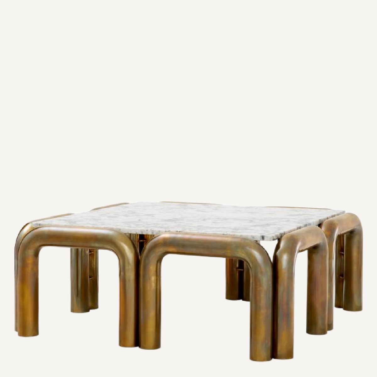 Table basse dorée en marbre blanc | Eichholtz Sunwood | REMO-HOME, mobilier et décoration d'intérieur