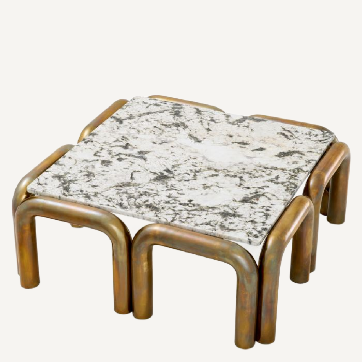 Table basse dorée en marbre blanc | Eichholtz Sunwood | REMO-HOME, mobilier et décoration d'intérieur