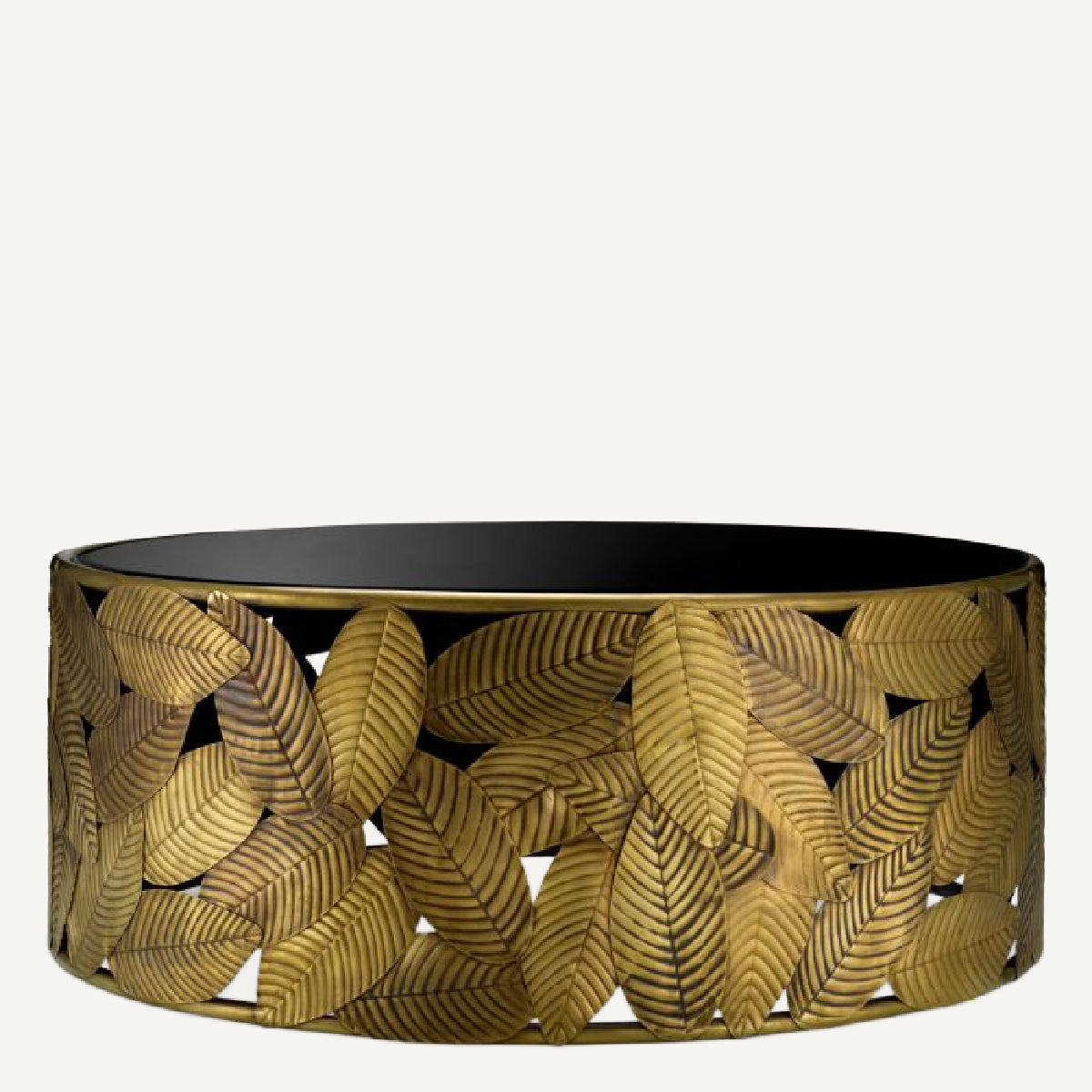 Table basse dorée en verre noir | Eichholtz Botanico | REMO-HOME, mobilier et décoration d'intérieur
