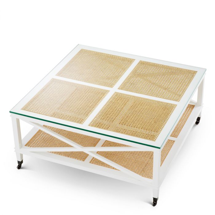Table basse en rotin et verre transparent | Eichholtz Bahamas | REMO-HOME, mobilier et décoration d'intérieur
