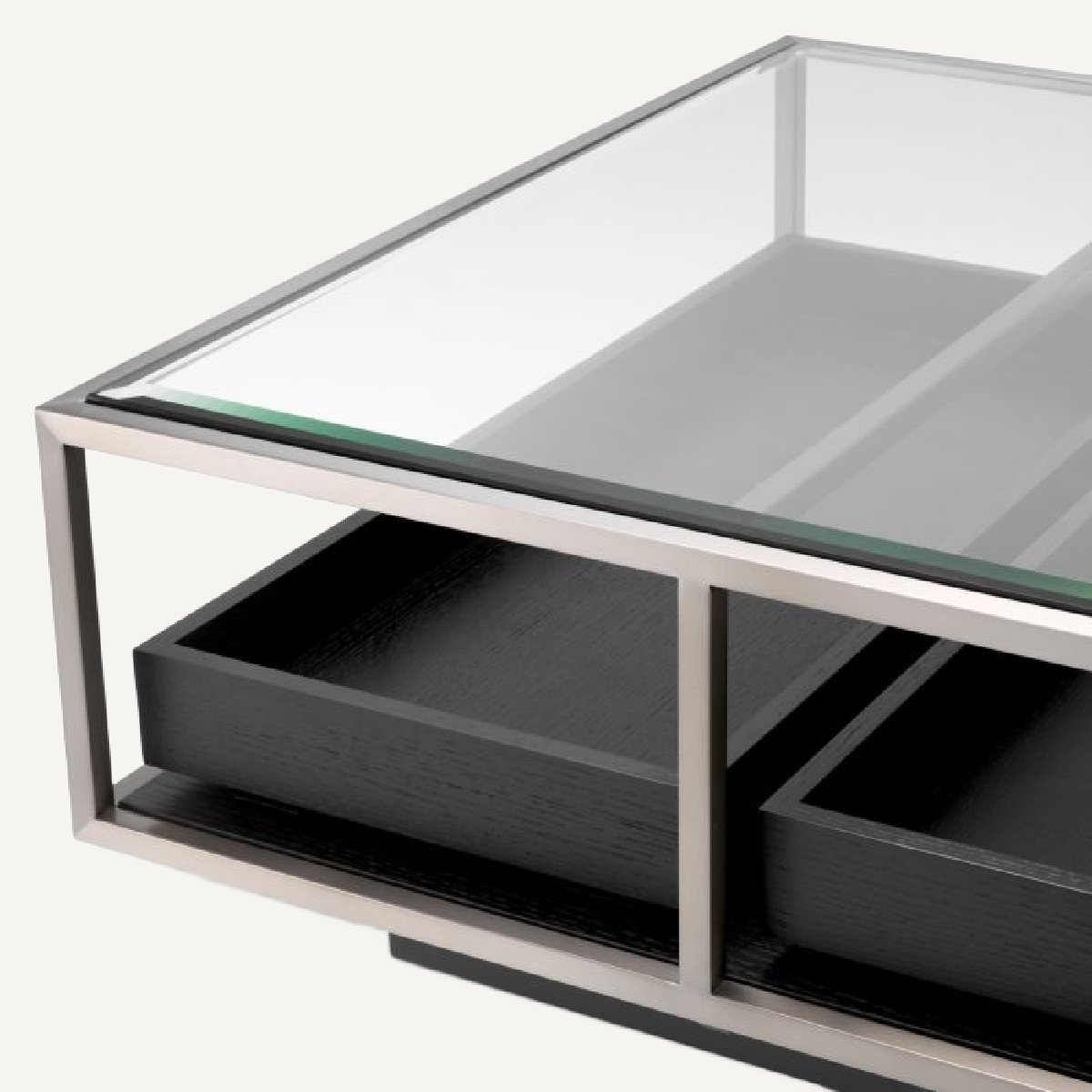 Table basse en verre et en bois noir | Eichholtz Roxton | REMO-HOME, mobilier et décoration d'intérieur