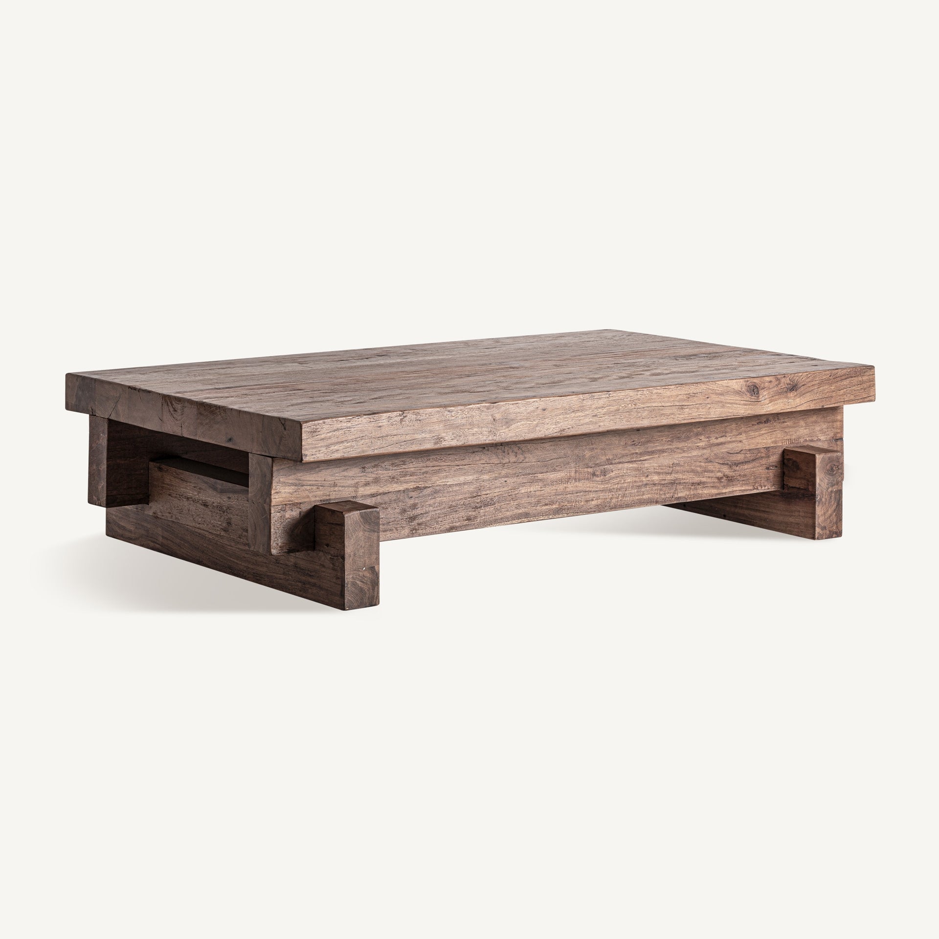 Table basse rectangulaire en bois récupéré | VICAL Brutaliste | REMO-HOME, mobilier design et décoration d'intérieur