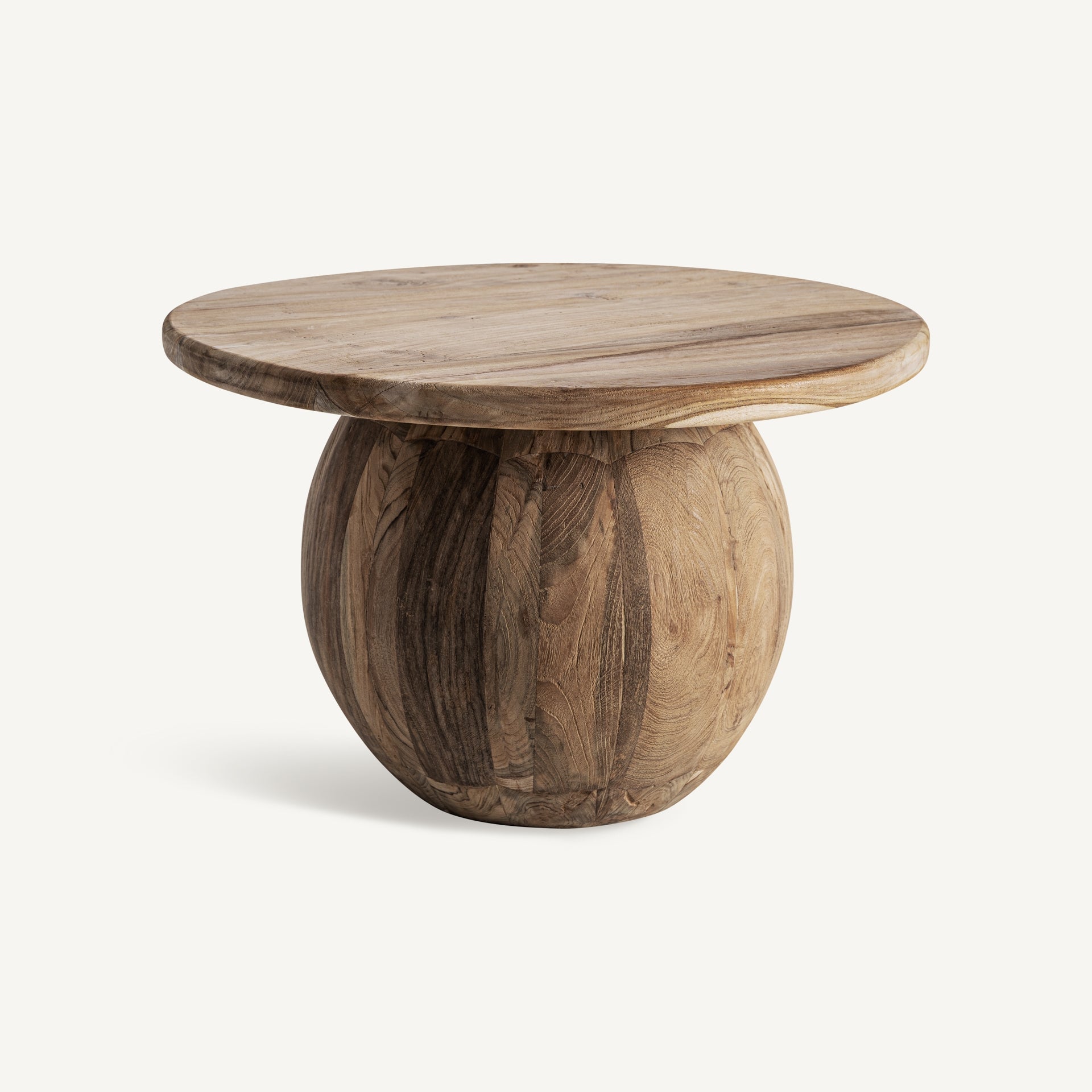 Table basse ronde en teck recyclé | VICAL Erloy | REMO-HOME, mobilier design et décoration d'intérieur