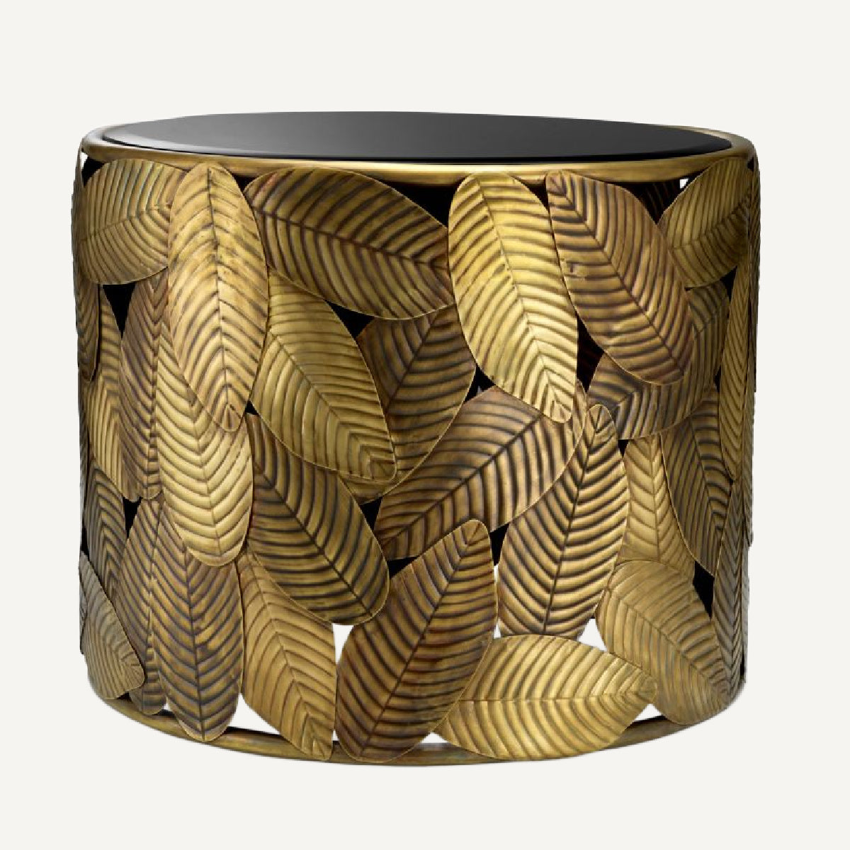 Table d'appoint dorée en verre noir | Eichholtz Botanico | REMO-HOME, mobilier et décoration d'intérieur