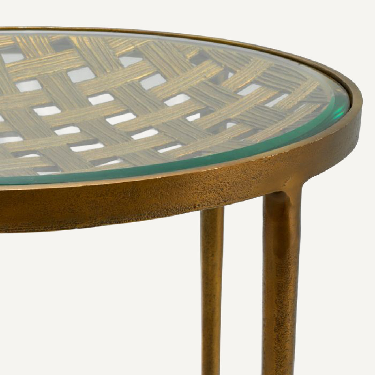 Table d'appoint dorée en verre transparent | Eichholtz Sorrento | REMO-HOME, mobilier et décoration d'intérieur