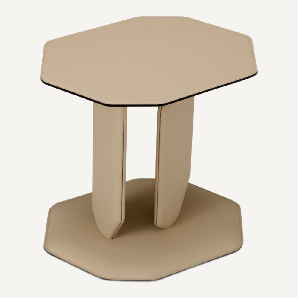 Table d'appoint en cuir cappuccino | Eichholtz Maurizio | REMO-HOME, mobilier et décoration d'intérieur