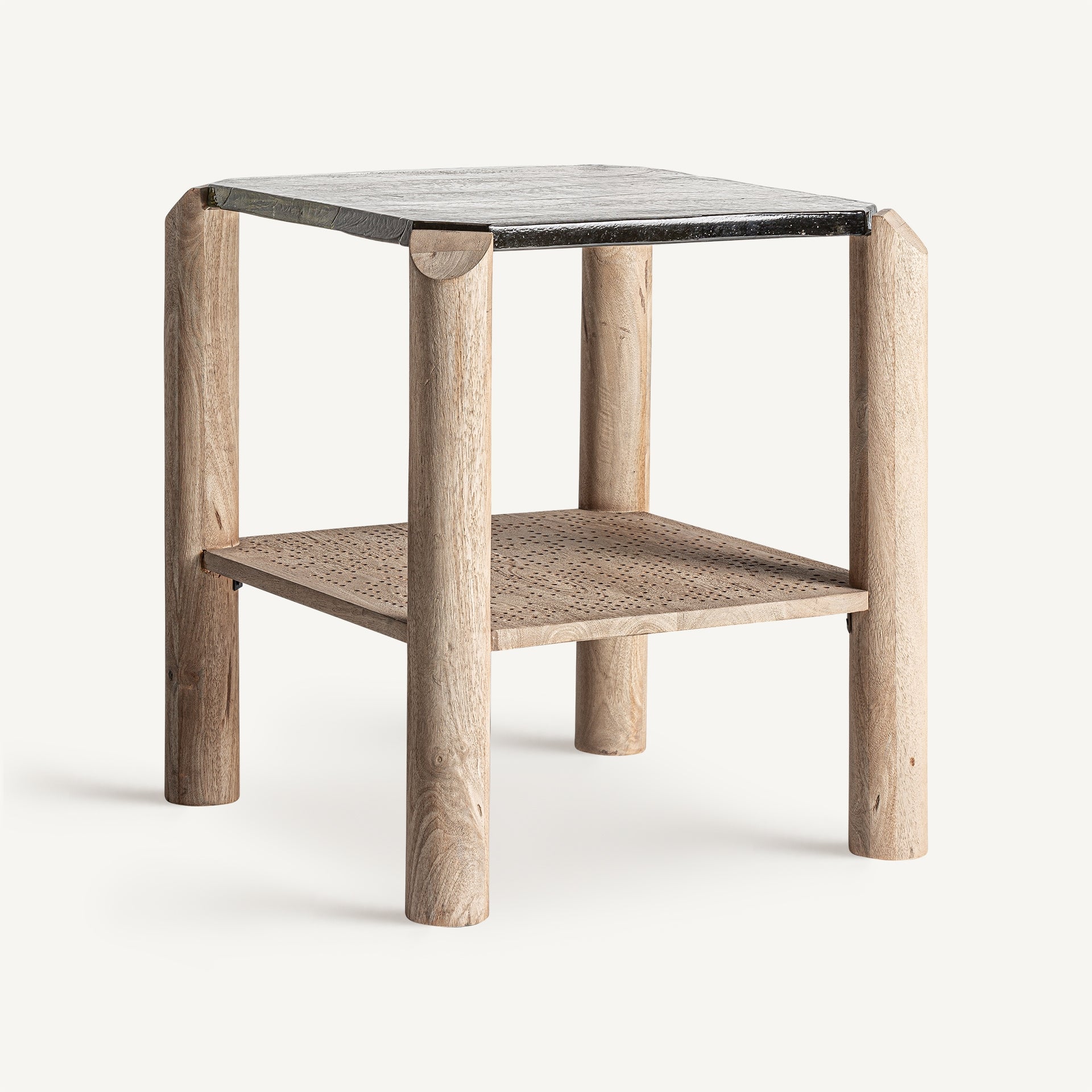 Table d'appoint en manguier/verre | VICAL Jacquard | REMO-HOME, mobilier design et décoration d'intérieur