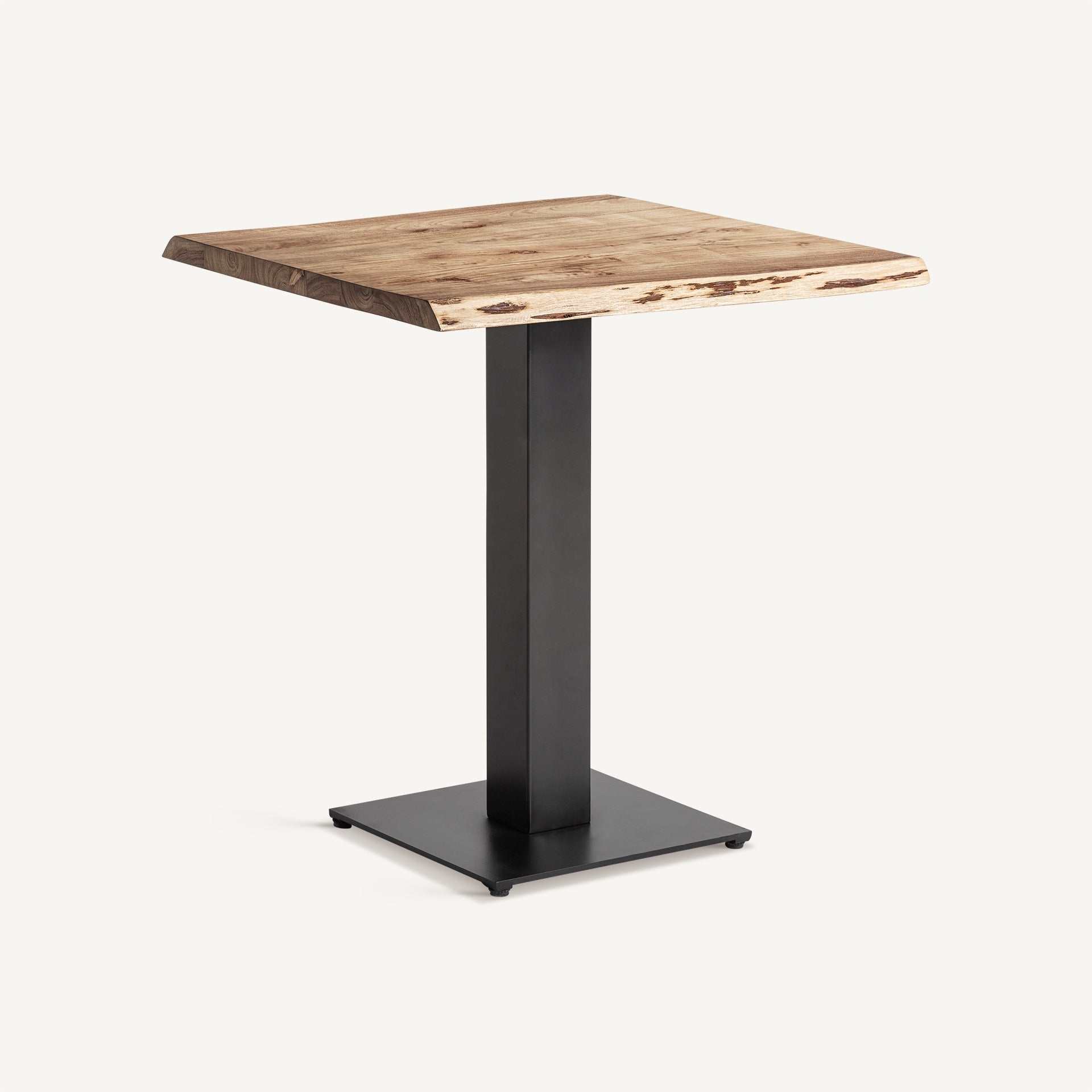 Table de bar carrée bois acacia et fer noir | VICAL Tinjat | REMO-HOME, mobilier design et décoration d'intérieur