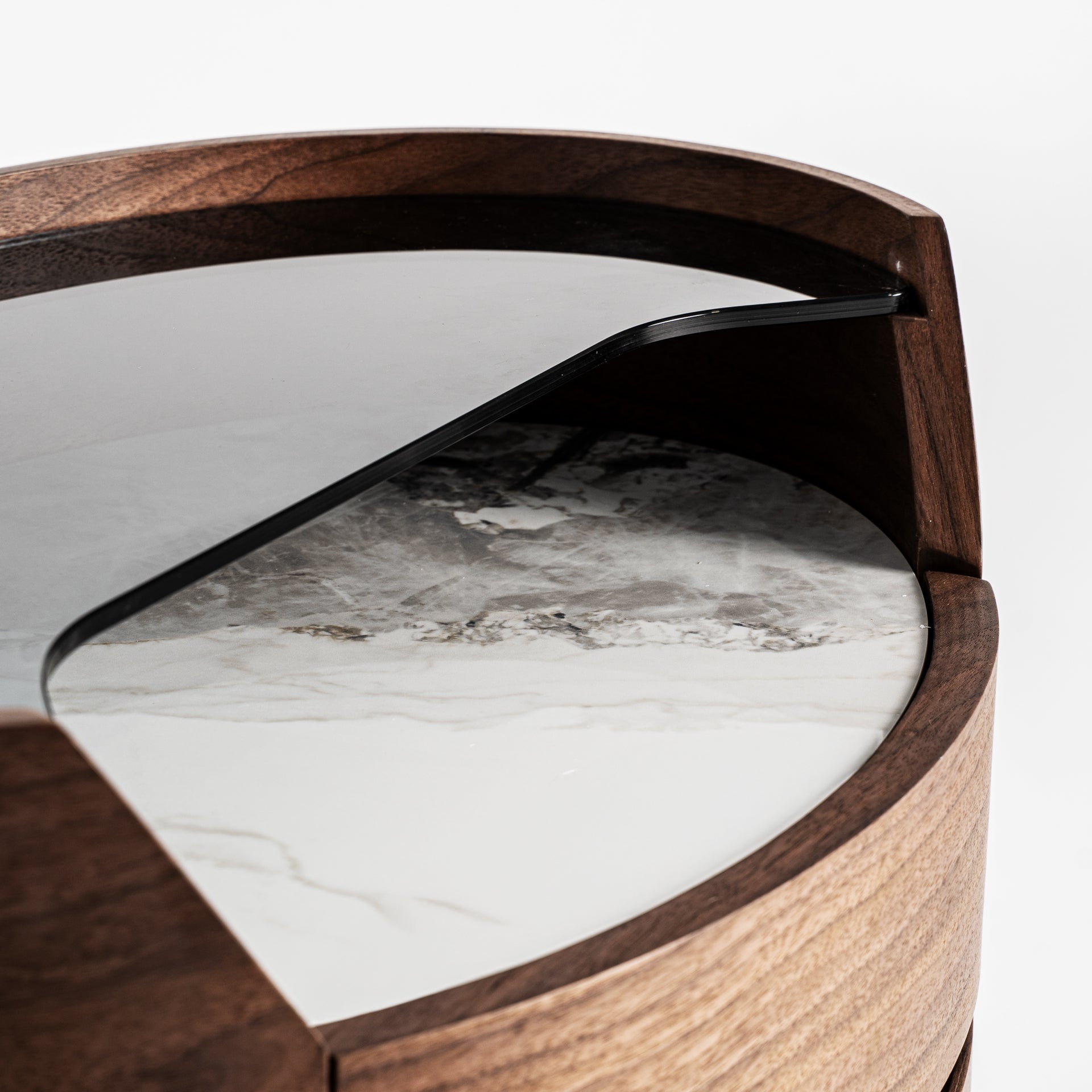 Table de chevet bois verre céramique blanc | VICAL Lecco | REMO-HOME, mobilier design et décoration d'intérieur