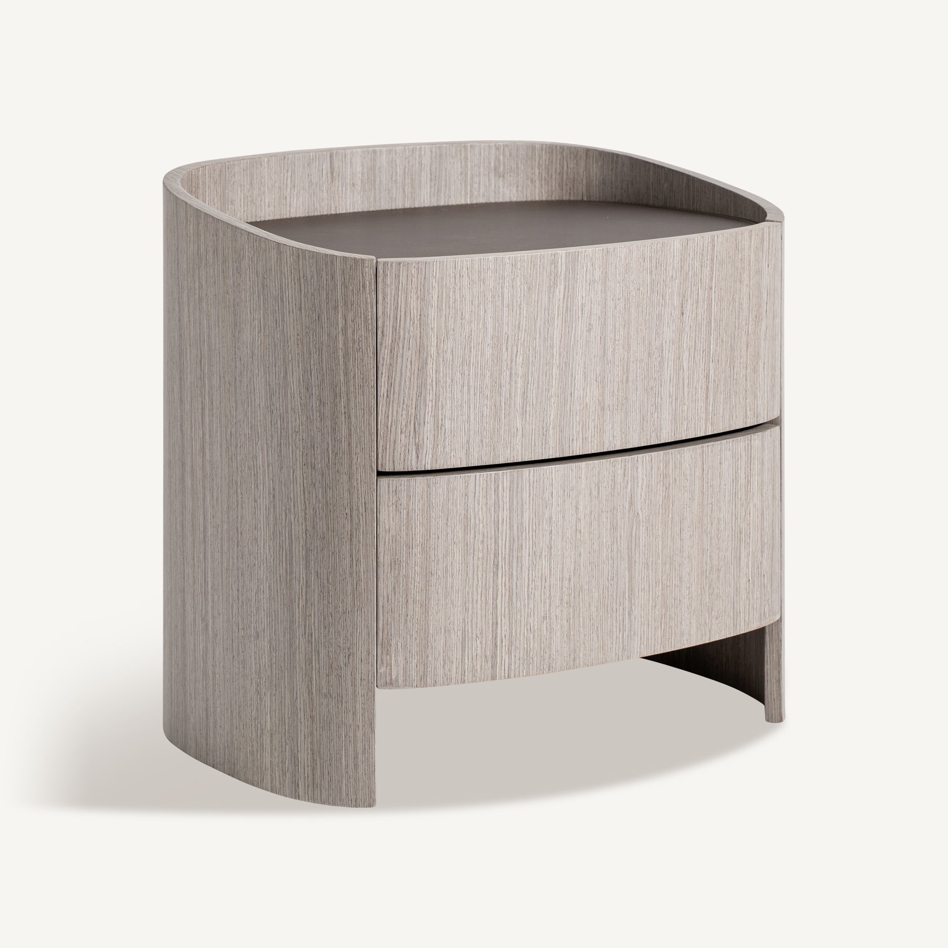 Table de chevet chêne cuir gris | VICAL Burkina | REMO-HOME, mobilier design et décoration d'intérieur