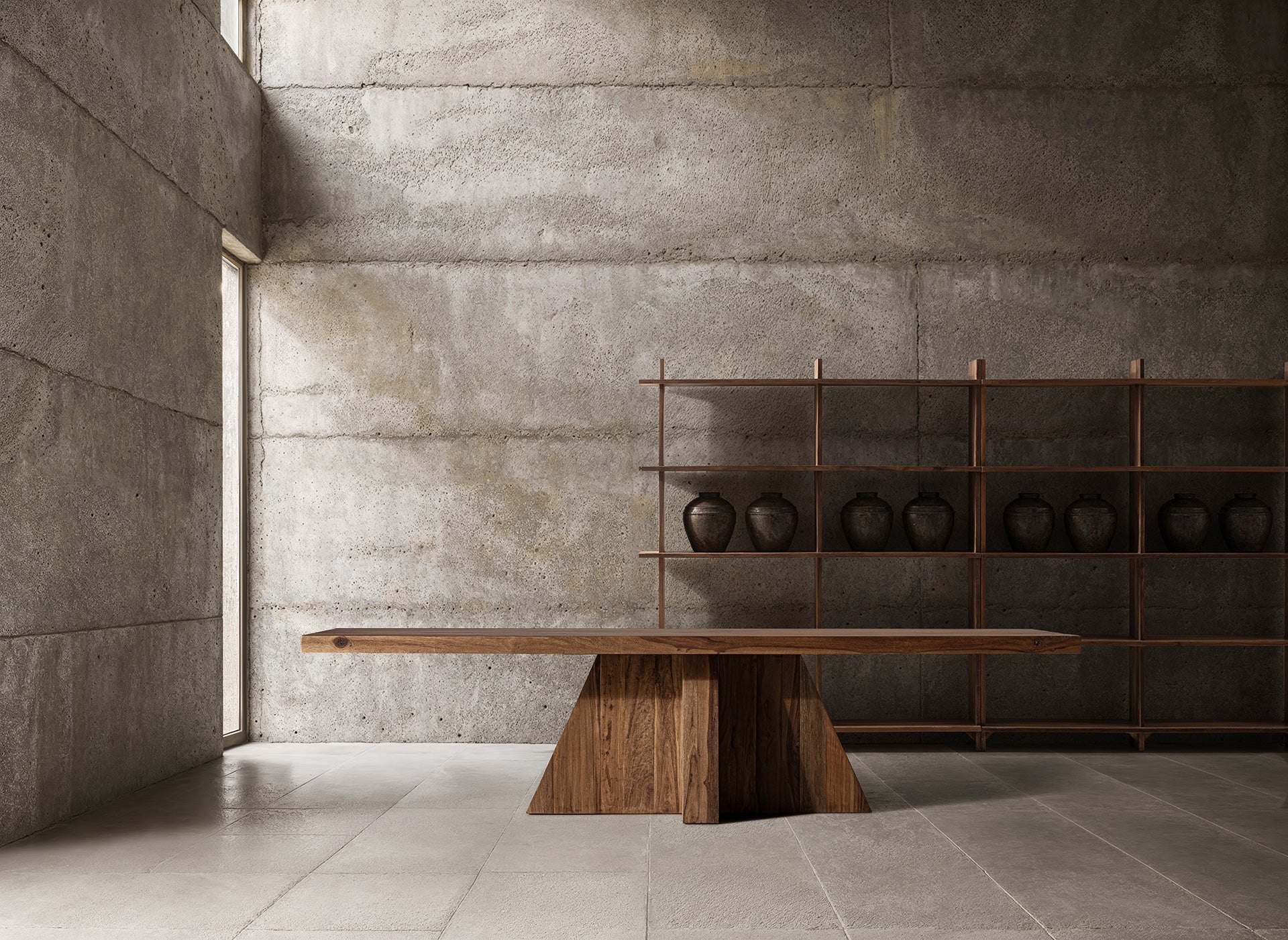 Table de salon bois récupéré 320cm | VICAL Brutaliste | REMO-HOME, mobilier design et décoration d'intérieur