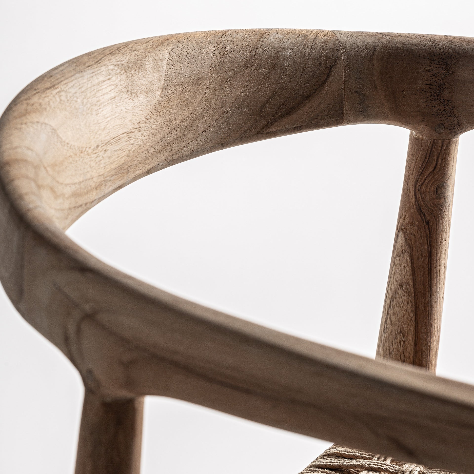 Tabouret de bar large teck et fibre naturelle  | VICAL Caen | REMO-HOME, mobilier design et décoration d'intérieur
