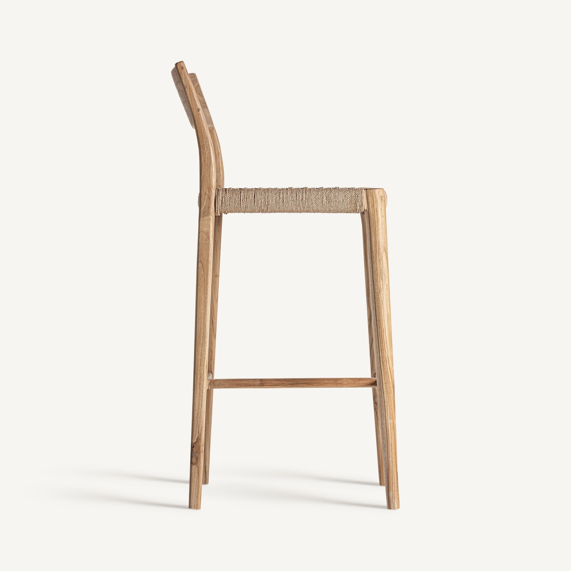 Tabouret de bar teck massif et tressage naturel | VICAL Caen | REMO-HOME, mobilier design et décoration d'intérieur