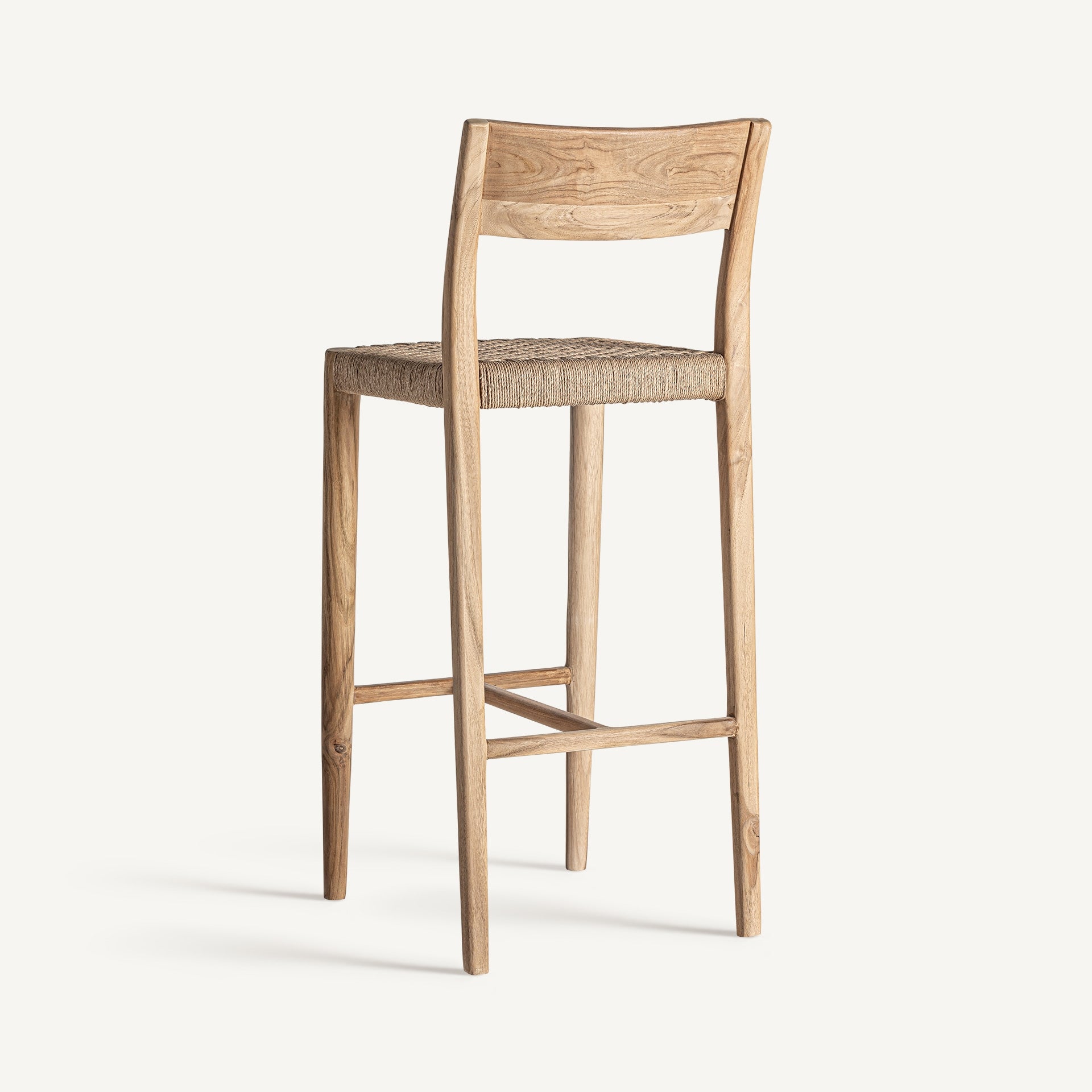 Tabouret de bar teck massif et tressage naturel | VICAL Caen | REMO-HOME, mobilier design et décoration d'intérieur