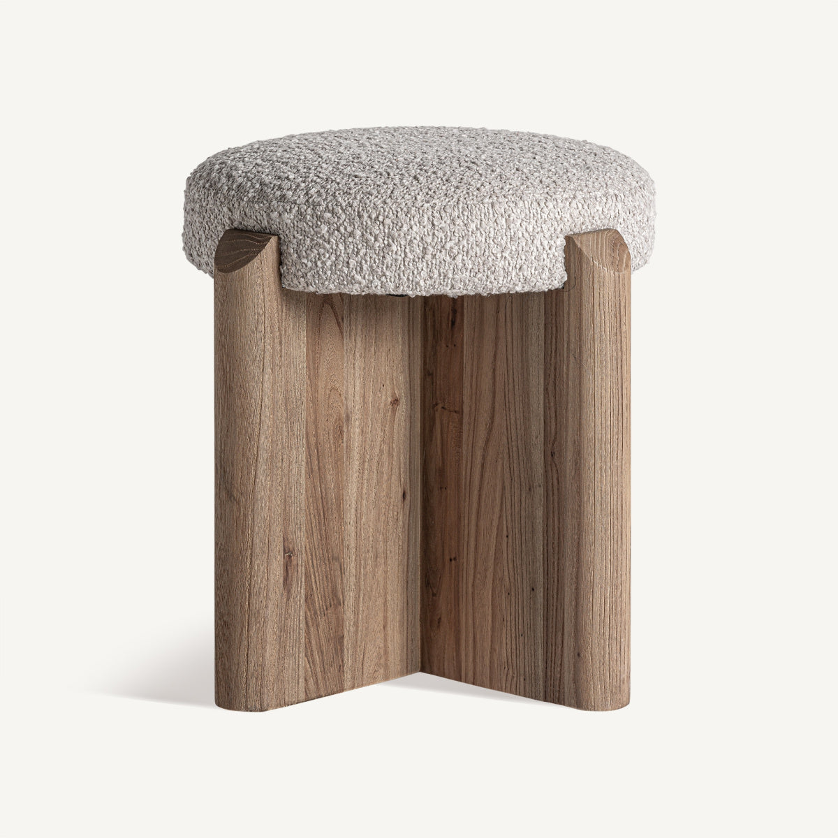 Tabouret en tissu beige | VICAL Jacquard | REMO-HOME, mobilier design et décoration d'intérieur