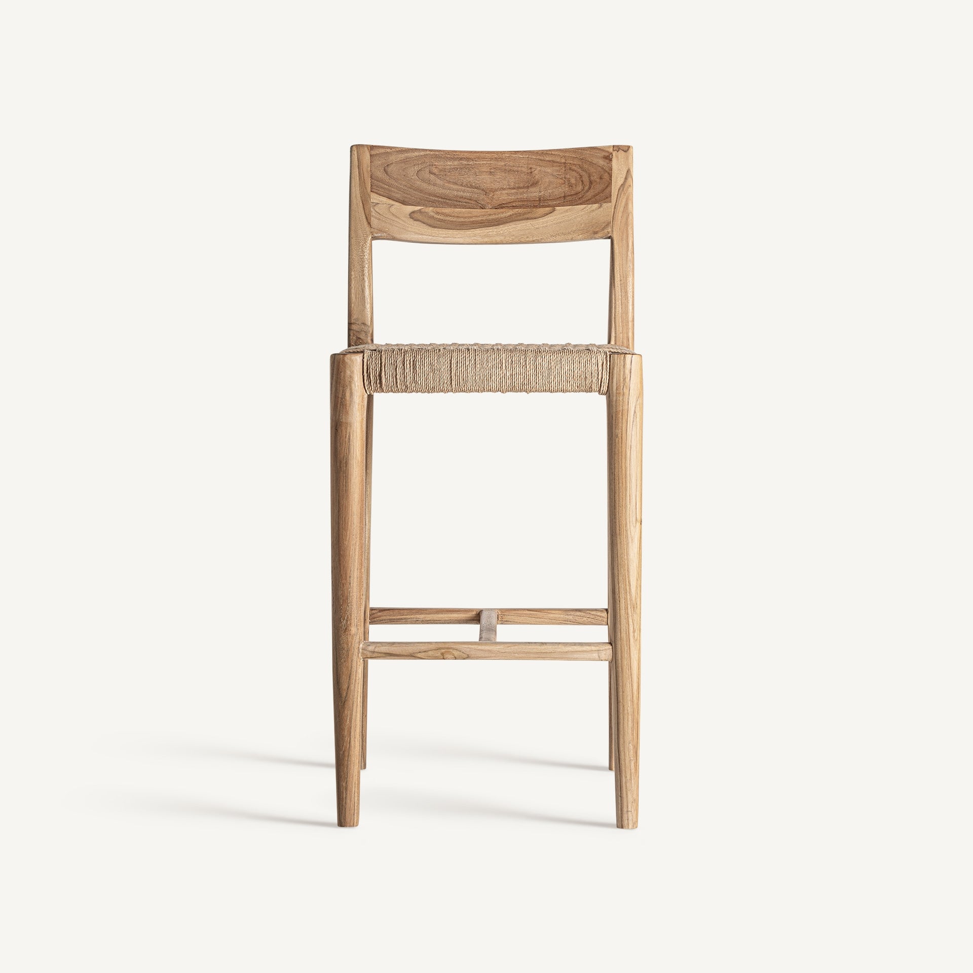 Tabouret haut bois de teck et paille tressée | VICAL Vercelli | REMO-HOME, mobilier design et décoration d'intérieur