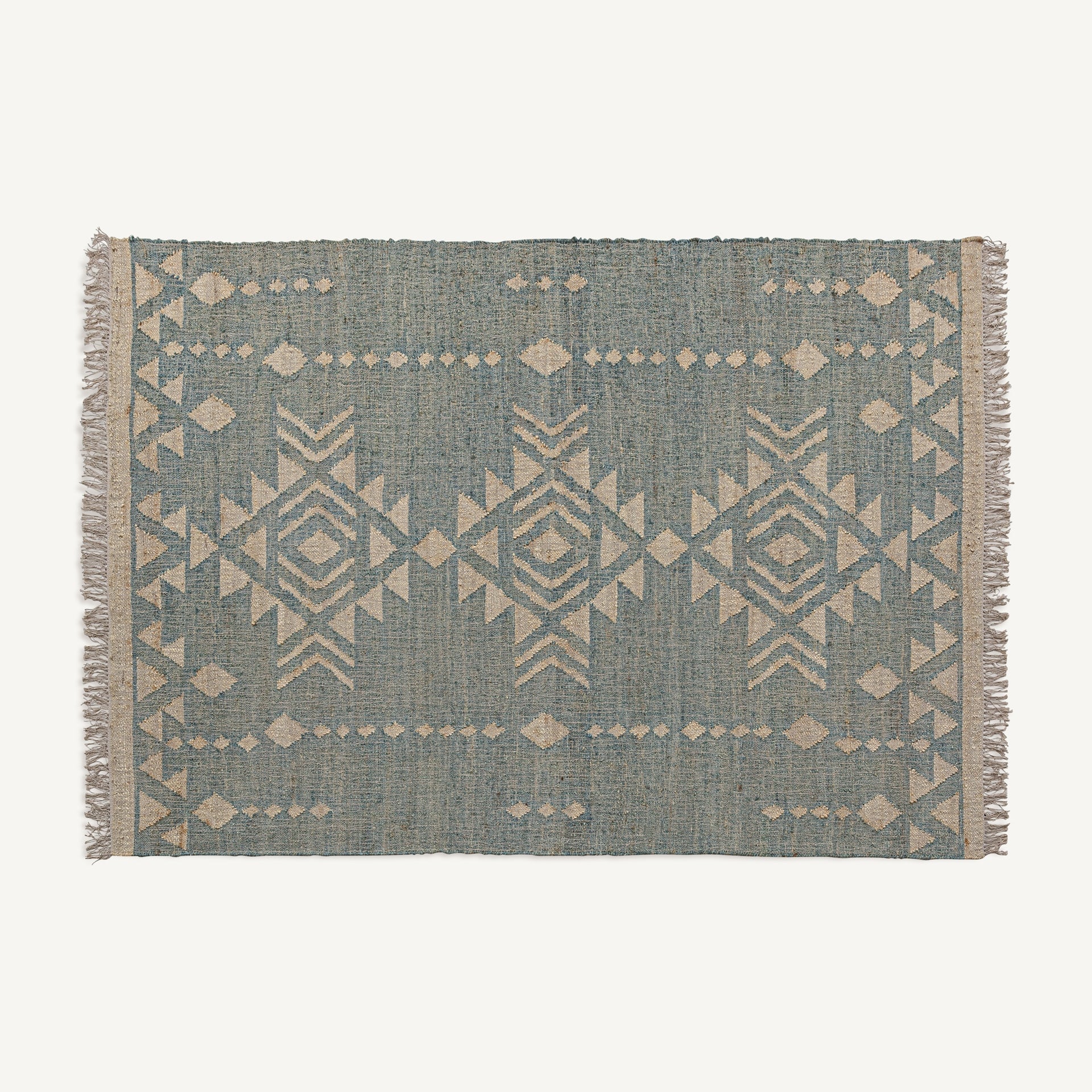 Tapis rectangulaire jute coton bleu classique 300 × 200 cm | VICAL Kozakura | REMO-HOME, mobilier design et décoration d'intérieur