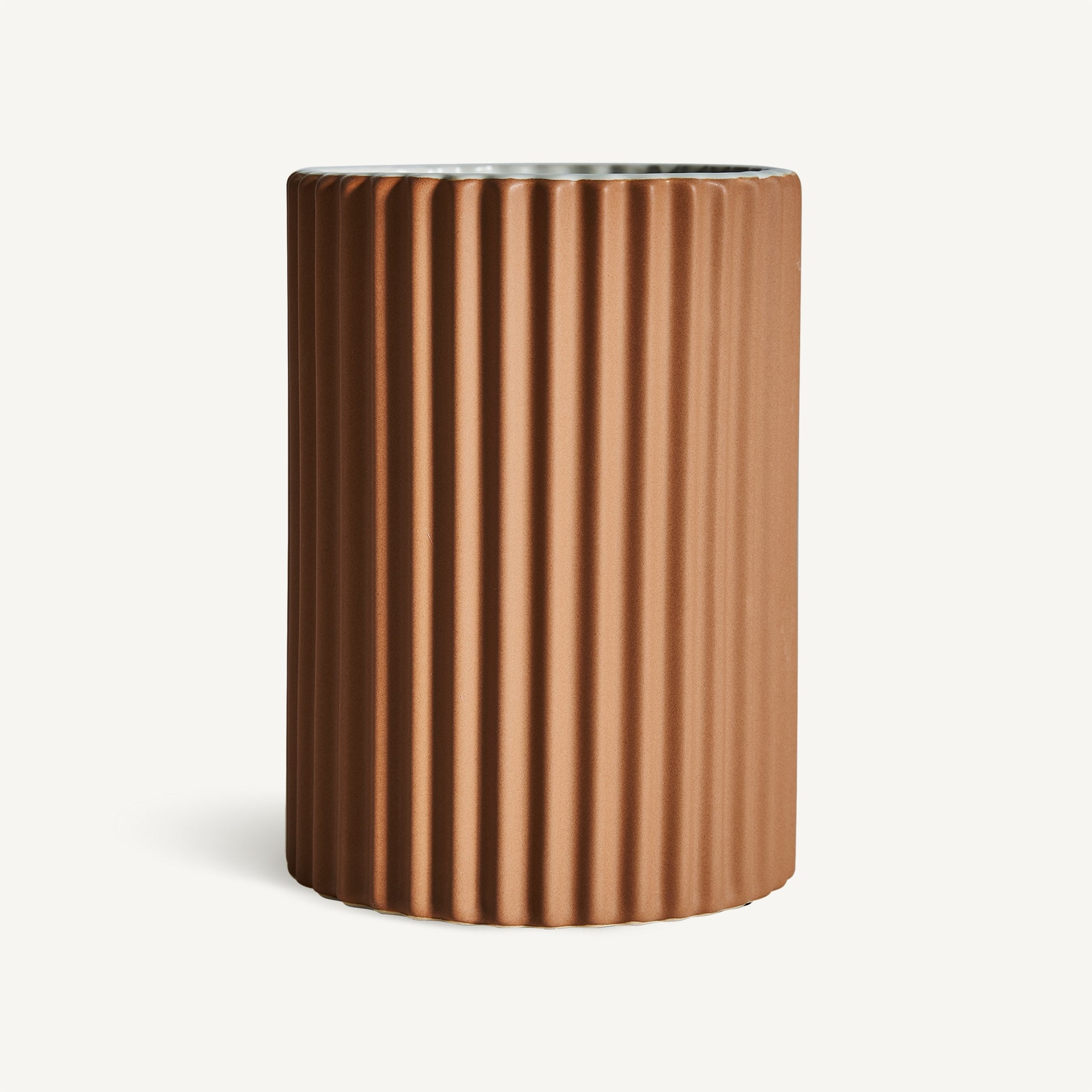 Vase céramique marron art déco | VICAL Plissé Stone | REMO-HOME, mobilier design et décoration d'intérieur