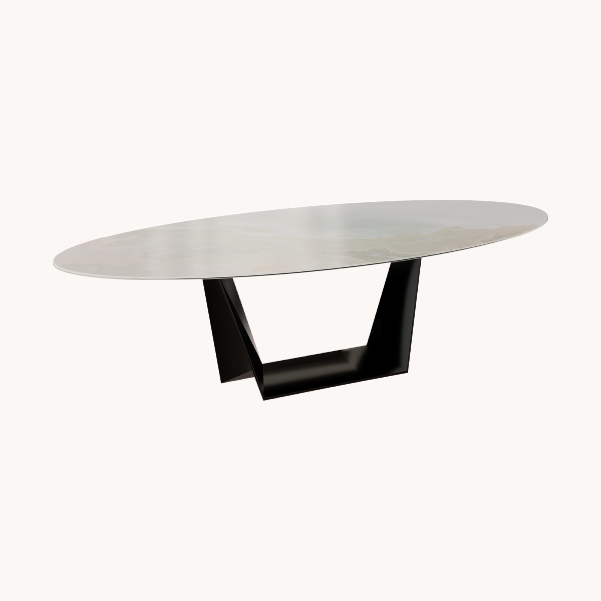 Table de salle à manger en céramique perlé mat | Dôme Deco Amman | REMO, mobilier et décoration d'intérieur