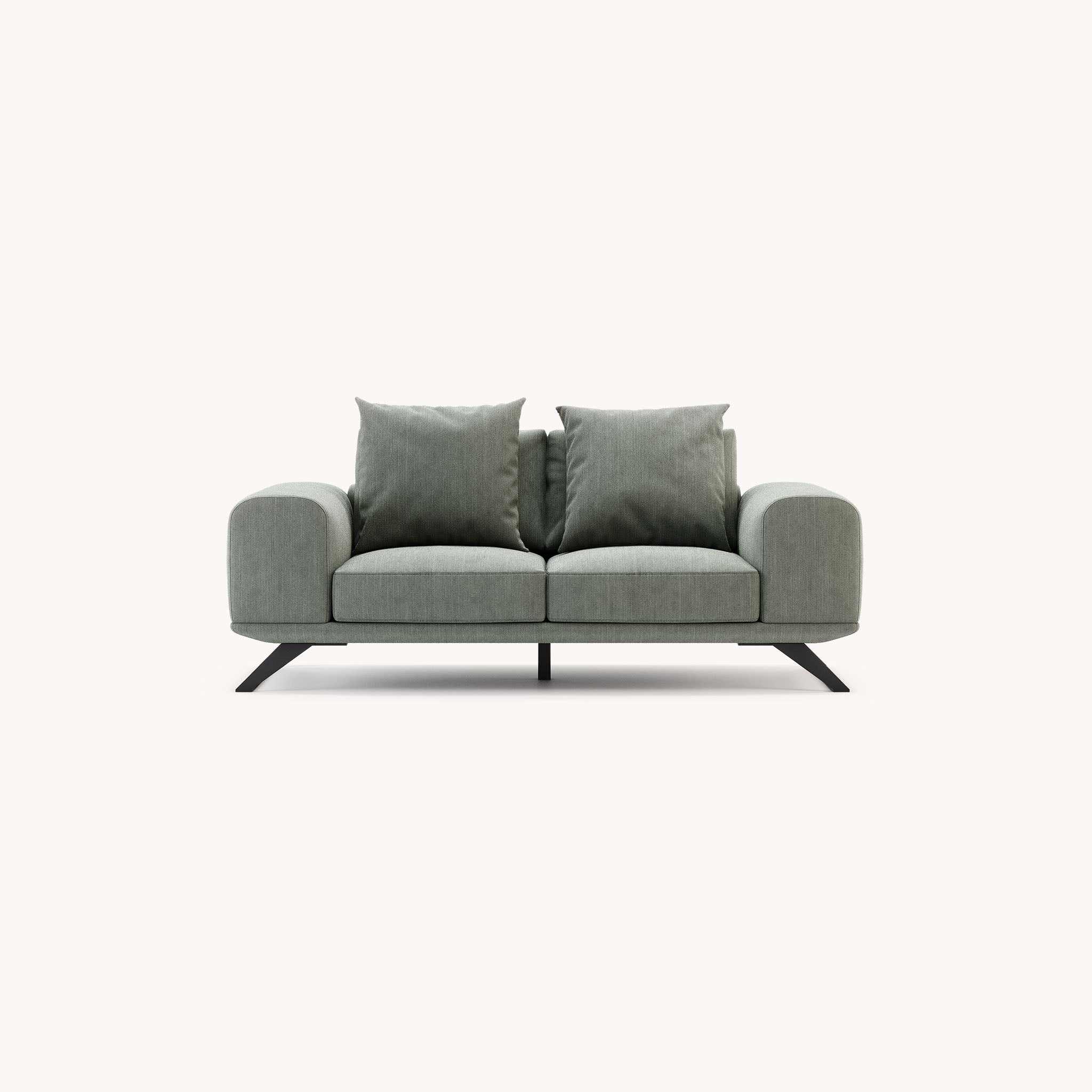Canapé droit 2 places en tissu vert amande | Domkapa Aniston