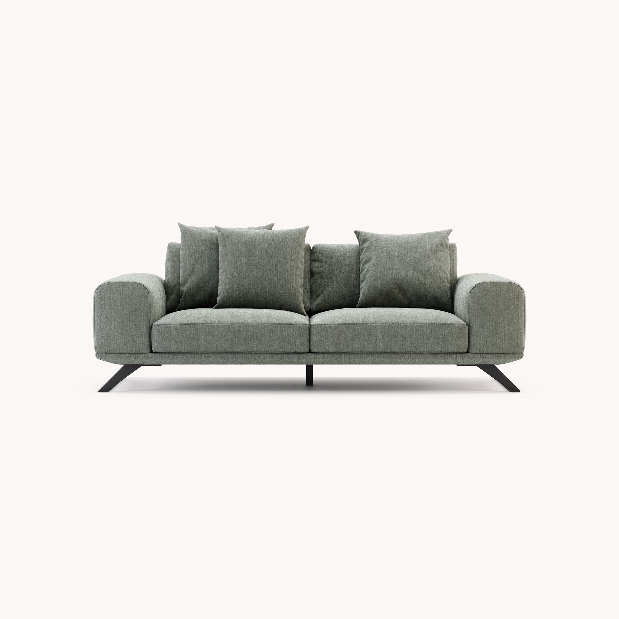 Canapé droit 3 places en tissu vert amande | Domkapa Aniston
