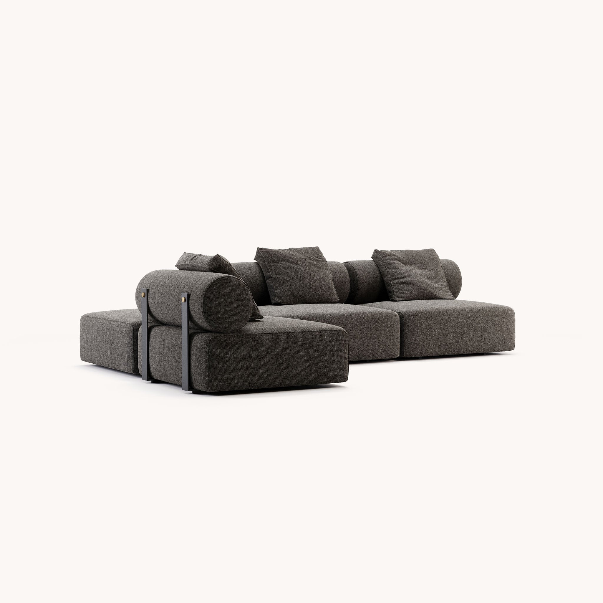 Canapé modulable en tissu gris | Domkapa Shinto